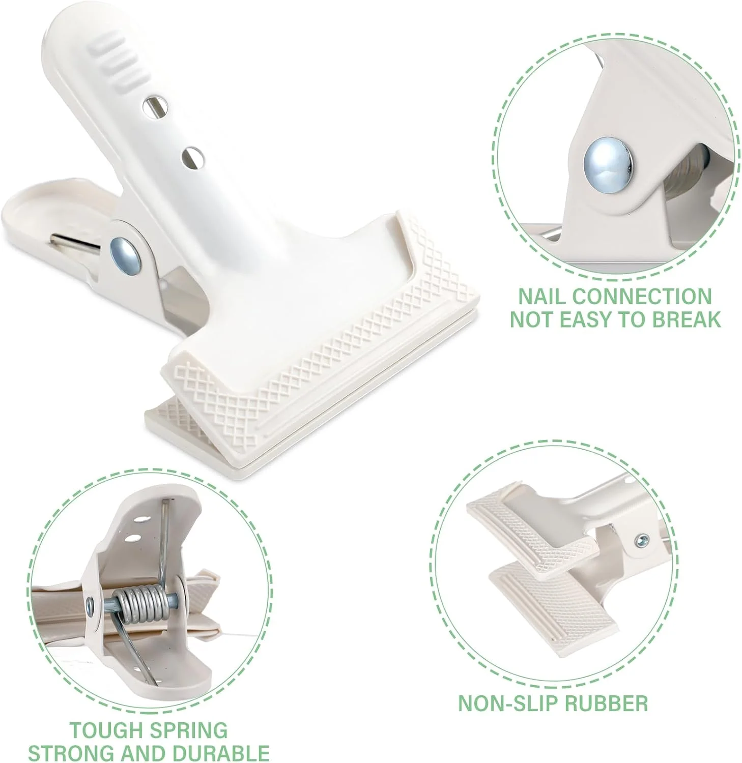 بسته 6 عددی گیره های فنری پس زمینه LemonRoad، طول 10.5 سانتی متر، گیره های کمان بادکنک با گیره ضد لغزش، گیره های سنگین برای حلقه بادکنک، پایه های پس زمینه عکاسی، نجاری، پروژه های بهبود خانه (سفید)