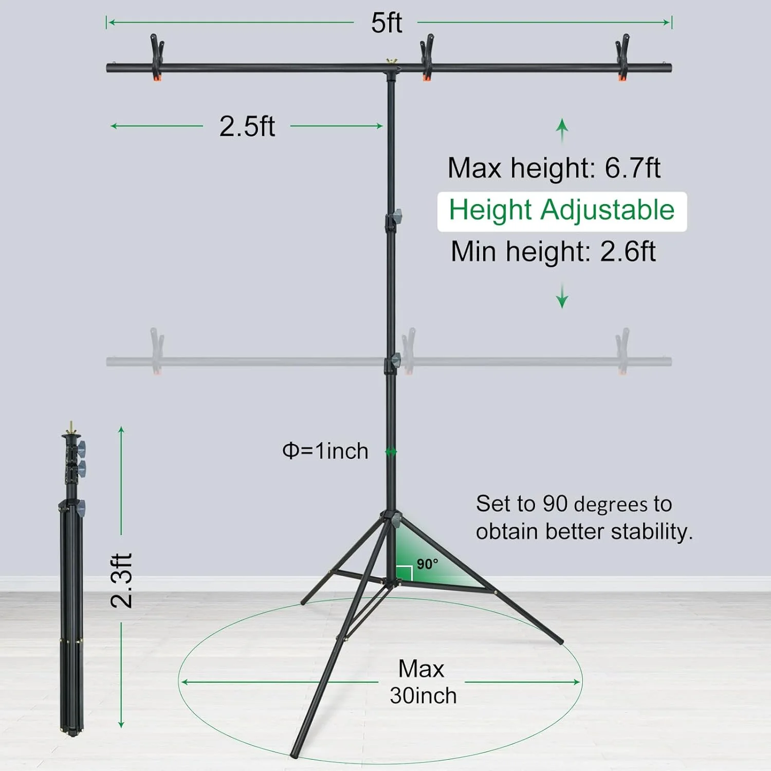 پایه نگهدارنده پس زمینه عکاسی لینکو لینکو استور مدل T شکل - سری Zenith AM207