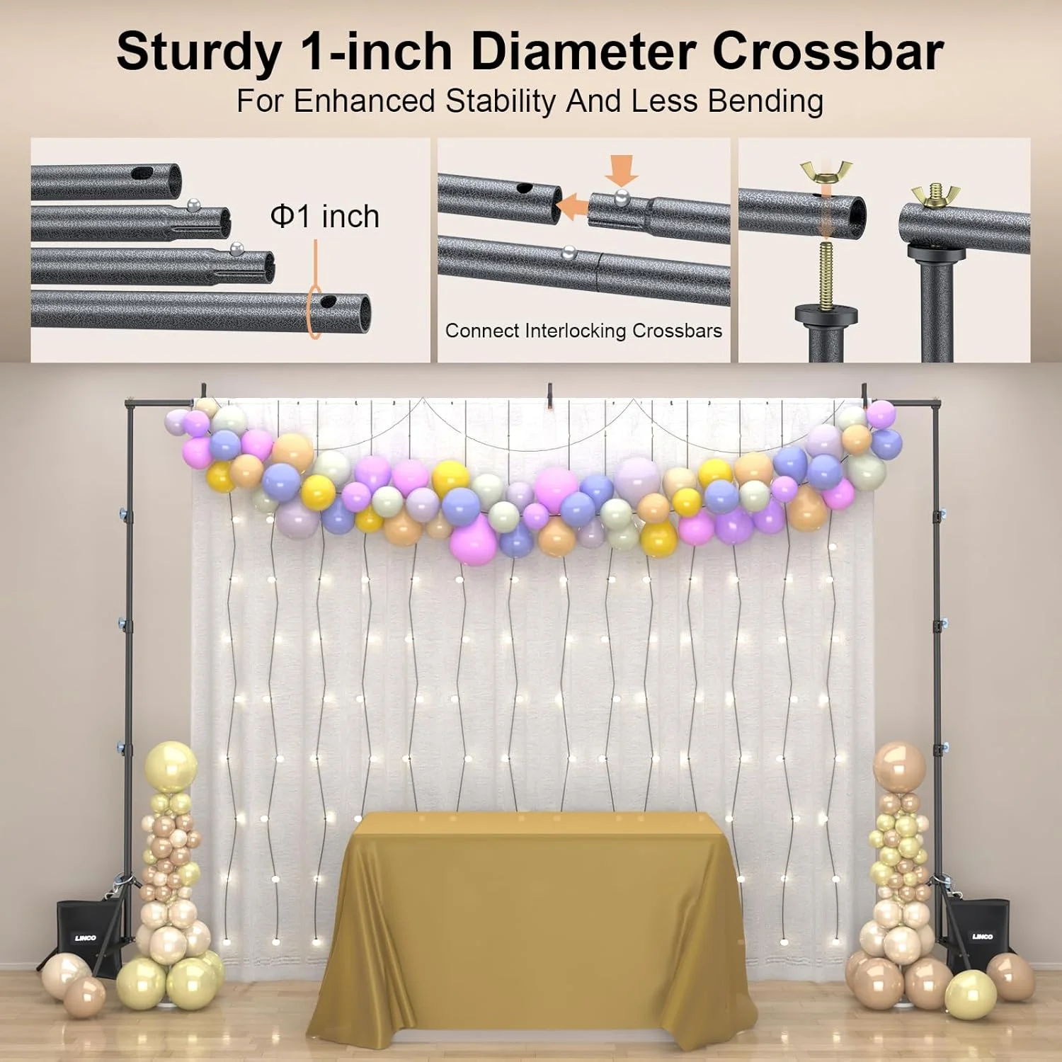 سیستم کیت پایه نگهدارنده پس زمینه عکاسی لینکو Lincostore با ابعاد 9x10 فوت مدل 4154-4236