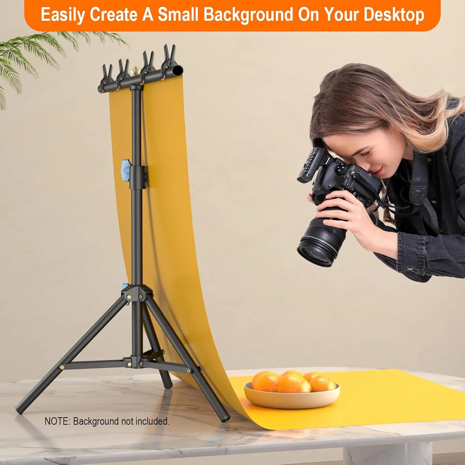 پایه پس زمینه کوچک لینکو Lincostore، پایه رومیزی قابل حمل 2.2x2.6 فوت به شکل T با کیف حمل و 4 گیره فنری برای پس زمینه کوچک عکاسی