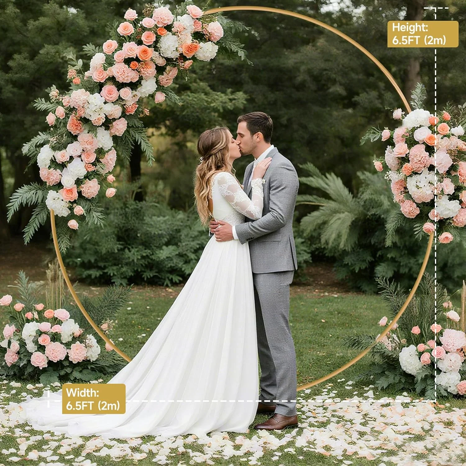 پایه طاق بادکنک فلزی گرد، قاب طاق بادکنک دایره ای برای عروسی، جشن تولد، جشن نوزادی، ارتفاع 2 متر مناسب برای دکوراسیون