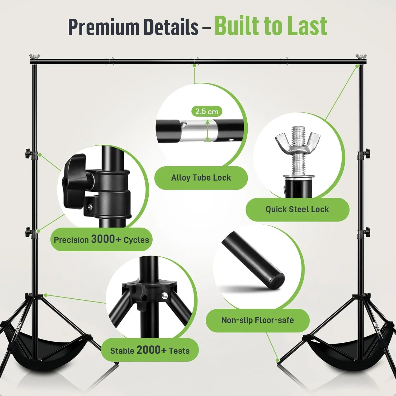 پایه نگهدارنده پس زمینه عکاسی 3m x 2m، پایه نگهدارنده پس زمینه قابل تنظیم ارتفاع و عرض برای دکوراسیون، عکس، مهمانی