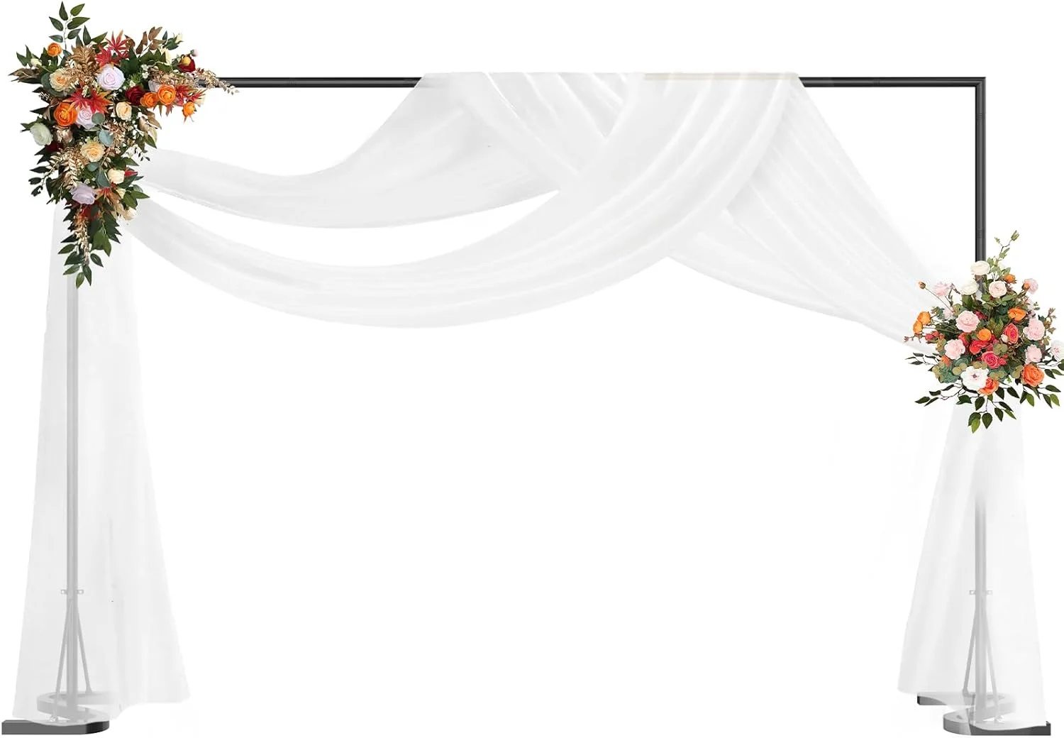 پایه بنر پس زمینه مشکی هایترال 3x2 متر، قاب فلزی طاق مربعی شکل برای عروسی، کیت پایه پس زمینه سنگین، پایه پس زمینه عکس قابل تنظیم برای مهمانی ها، تولد، استودیوی ویدئویی