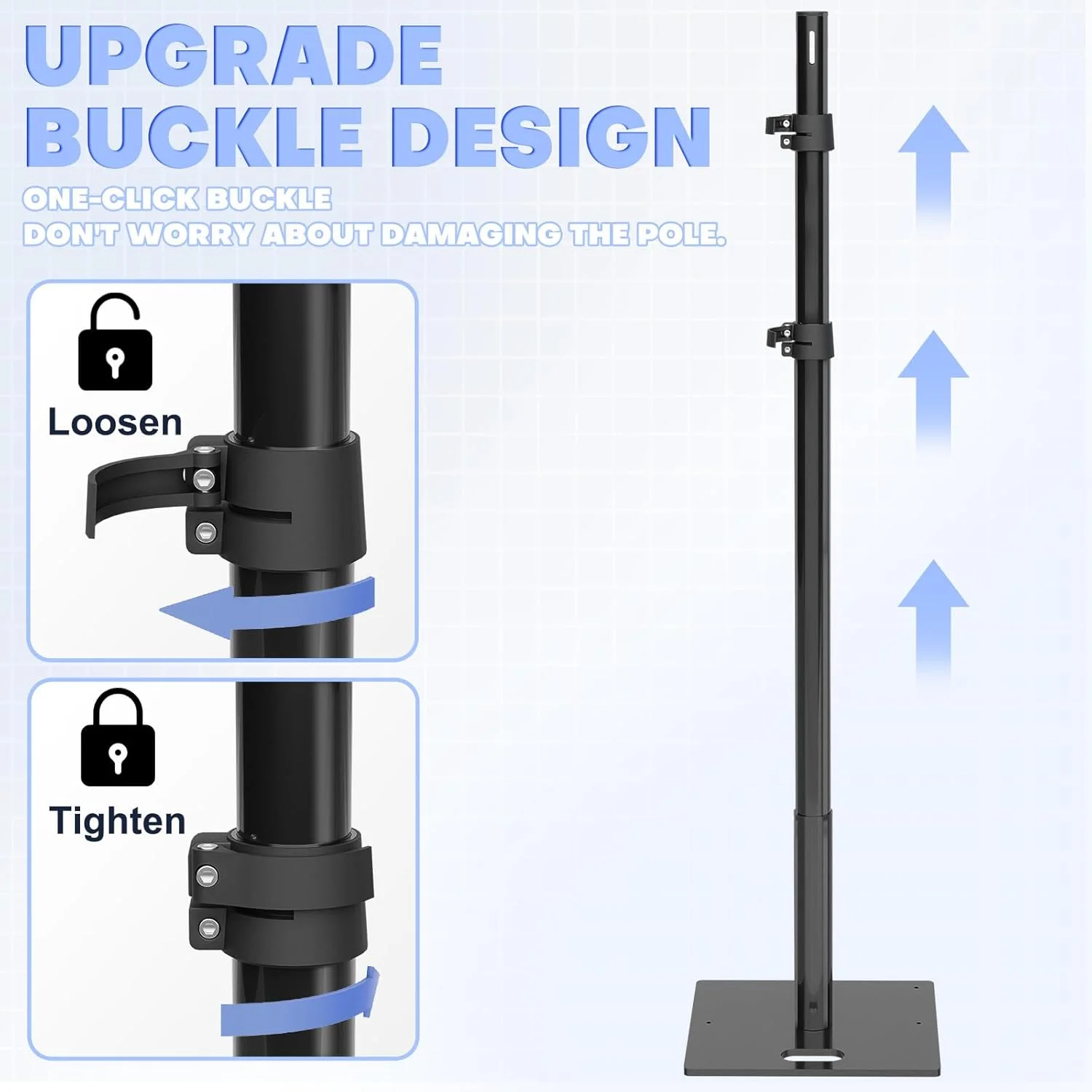 کیت پایه پرده و پس زمینه 3x3 متری با لوله های ارتقا یافته، پایه پس زمینه سنگین و قابل تنظیم عکس با پایه فلزی برای مهمانی ها، عروسی، استودیو فیلمبرداری، پایه پس زمینه تولد
