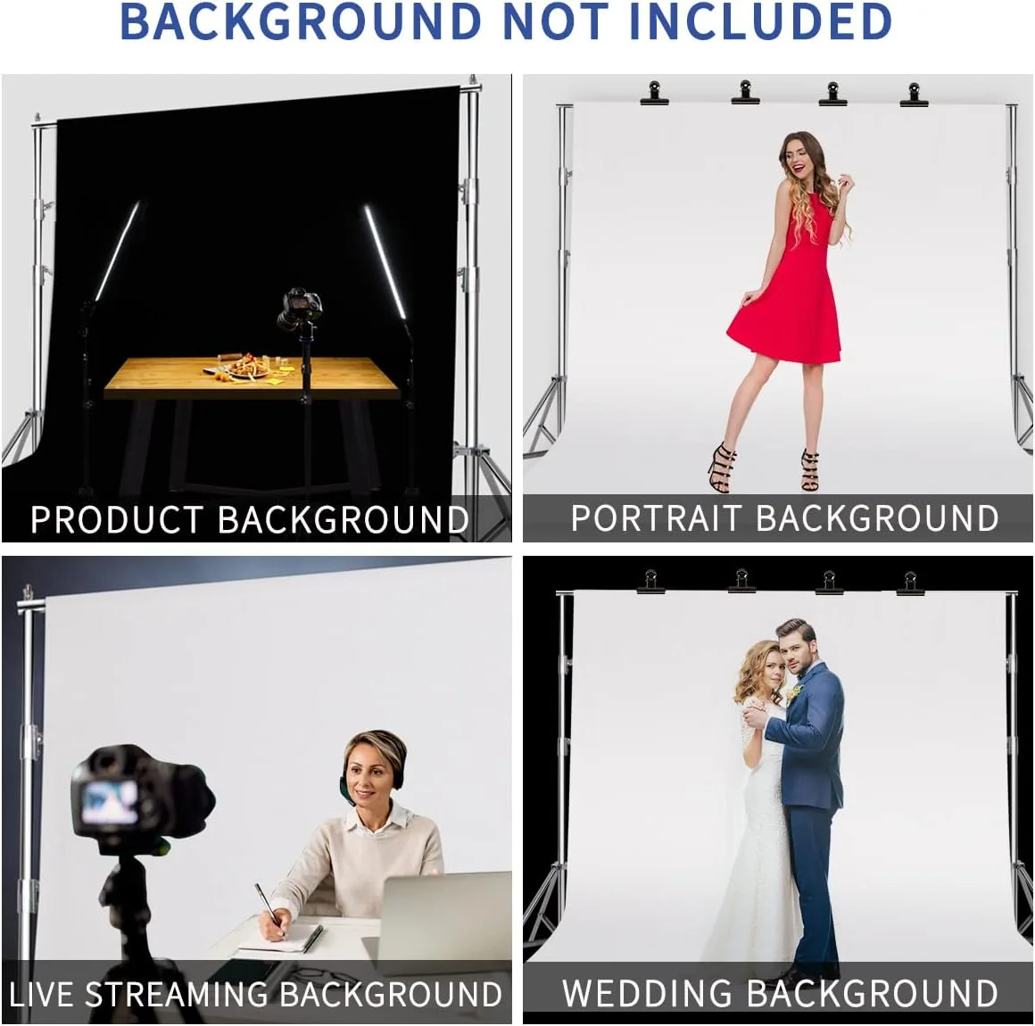 پایه استیل ضد زنگ پس زمینه عکاسی 2.6x3 متری به همراه کیف حمل مناسب برای مهمانی ها، عروسی و استودیو عکاسی پایه استیل ضد زنگ پس زمینه عکاسی 2.6x3 متری به همراه کیف حمل مناسب برای مهمانی ها، عروسی و استودیو عکاسی