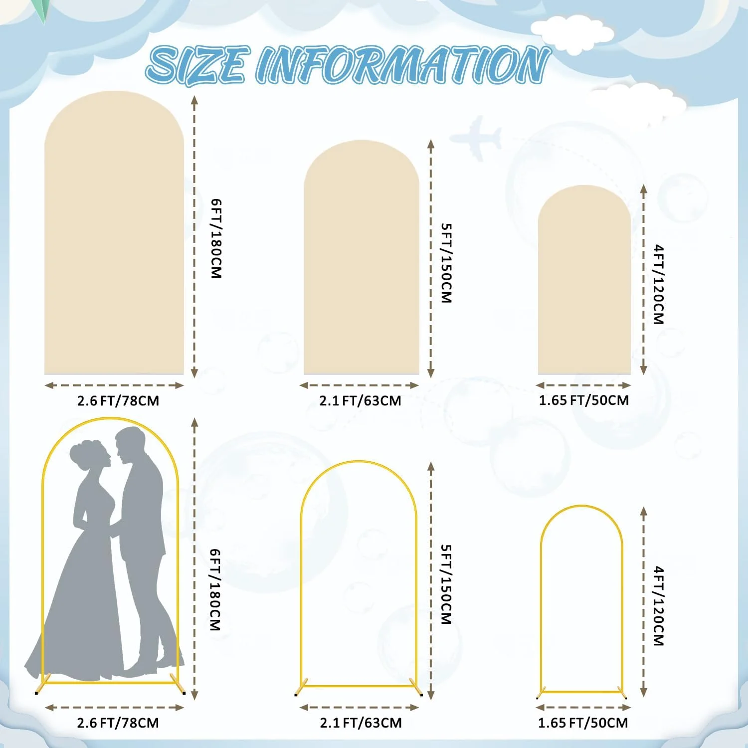مجموعه پایه و روکش طاق فلزی عروسی FOTSHARER، مجموعه 3 عددی پایه پس زمینه طاق بادکنکی طلایی 180، 150، 120 سانتی متری، روکش های طاق اسپندکسی بژ، پس زمینه کشسان برای جشن تعیین جنسیت، جشن تولد، دکوراسیون مهمانی مجموعه پایه و روکش طاق فلزی عروسی FOTSHARER، مجموعه 3 عددی پایه پس زمینه طاق بادکنکی طلایی 180، 150، 120 سانتی متری، روکش های طاق اسپندکسی بژ، پس زمینه کشسان برای جشن تعیین جنسیت، جشن تولد، دکوراسیون مهمانی