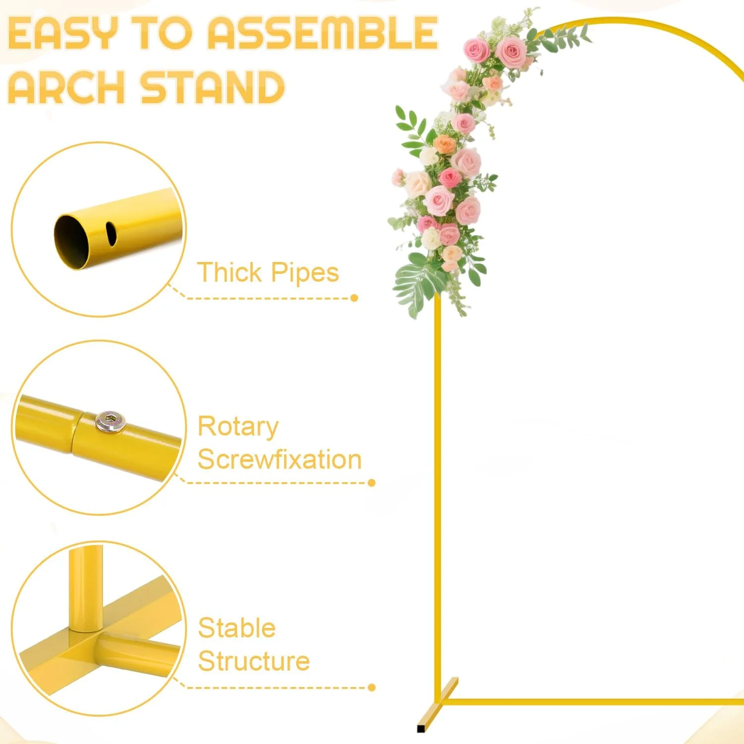 استند پس زمینه طاق فلزی 2.2 متری و ست روکش طاق، استندهای طاق پس زمینه عروسی با روکش طاق اسپندکس رز دودی برای تزئینات جشن تولد، مراسم فارغ التحصیلی و مهمانی