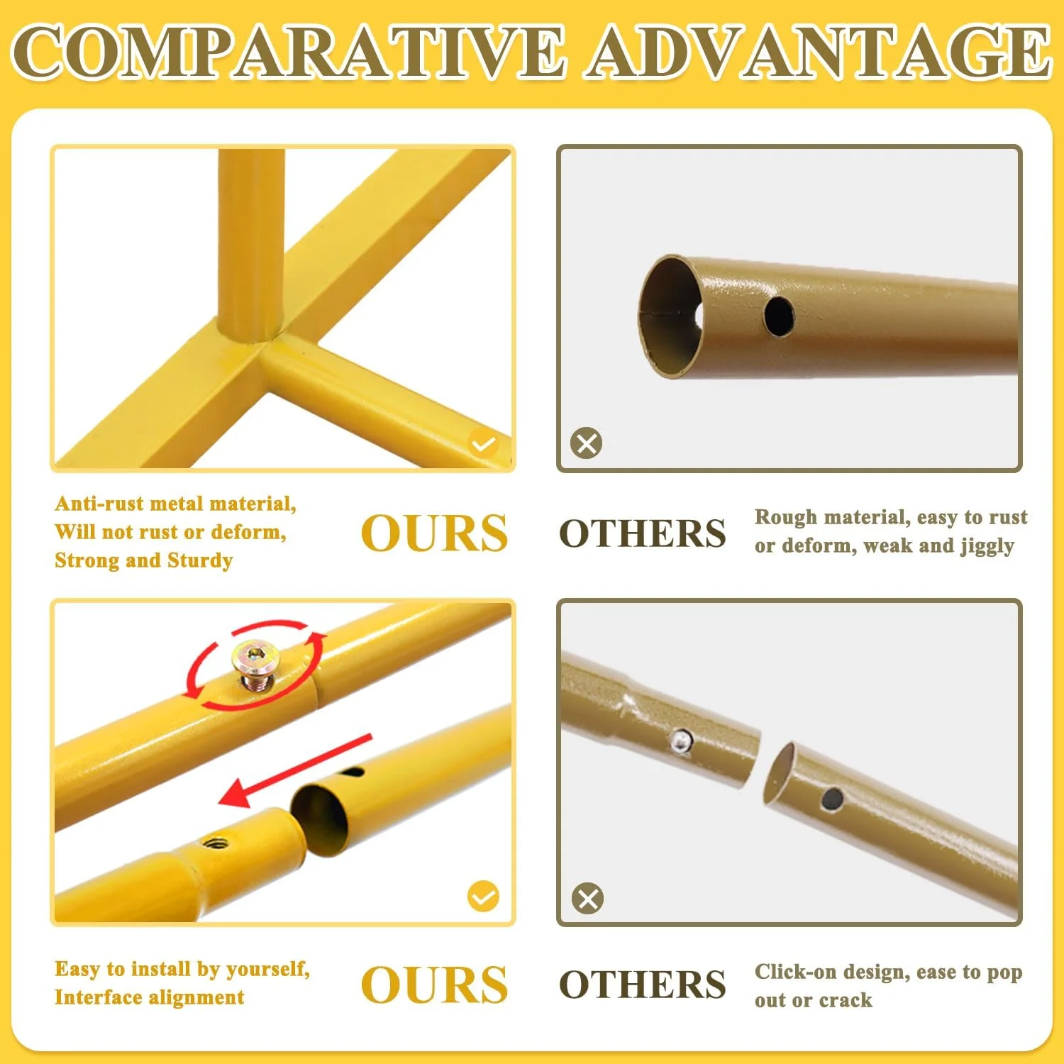 مجموعه پایه استند بک‌دراپ طاق عروسی FOTSHARER، شامل 3 عدد (2.2 متر، 2 متر، 1.8 متر)، استند بک‌دراپ طلایی برای مهمانی، استند طاق فلزی، فریم طاق بادکنکی، بک‌دراپ برای مراسم فارغ‌التحصیلی، دکور استند طاق گرد
