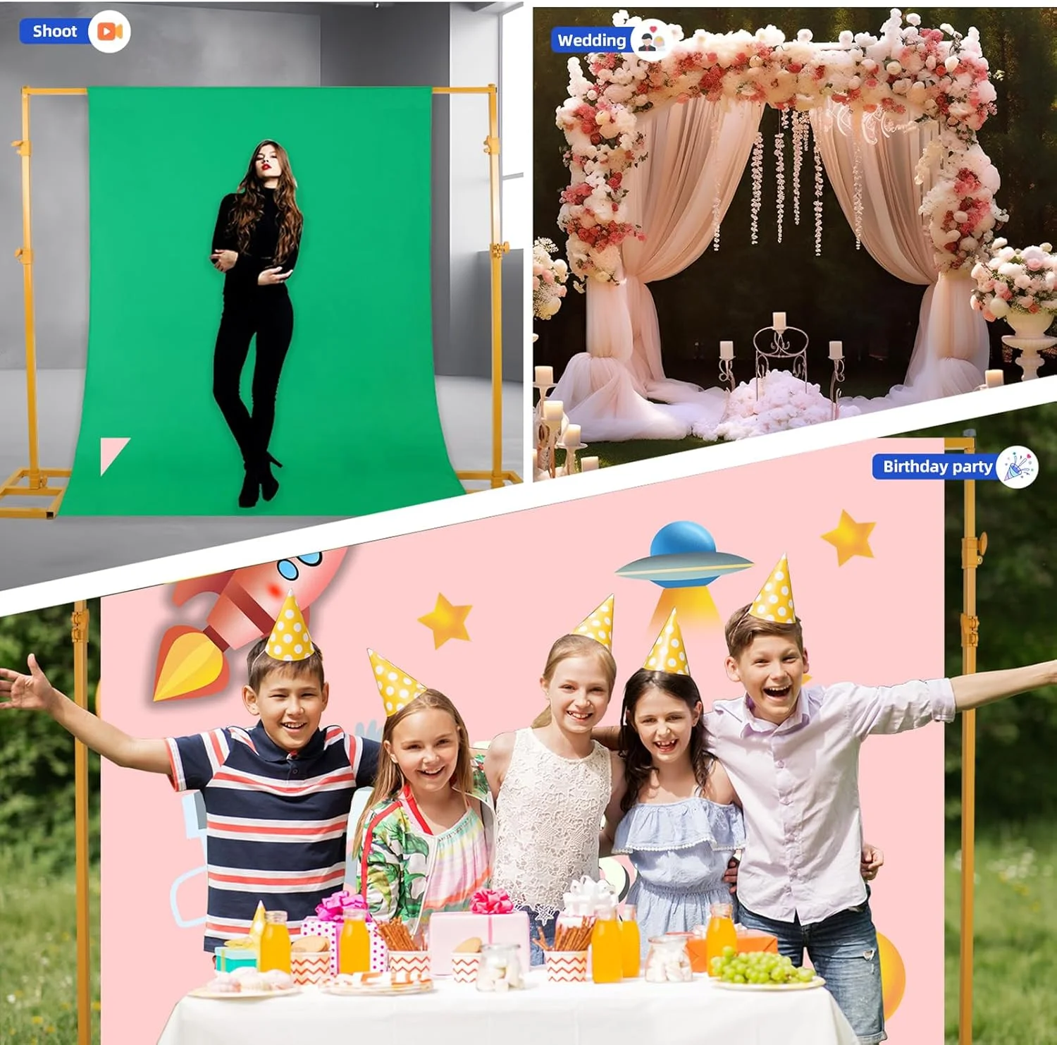 پایه نگهدارنده پس زمینه فاوونو، مقاوم، 3*3 متر، قابل تنظیم برای استودیو عکس و فیلم، مناسب برای عکاسی، دکوراسیون جشن تولد و عروسی در فضای باز پایه نگهدارنده پس زمینه فاوونو، مقاوم، 3*3 متر، قابل تنظیم برای استودیو عکس و فیلم، مناسب برای عکاسی، دکوراسیون جشن تولد و عروسی در فضای باز