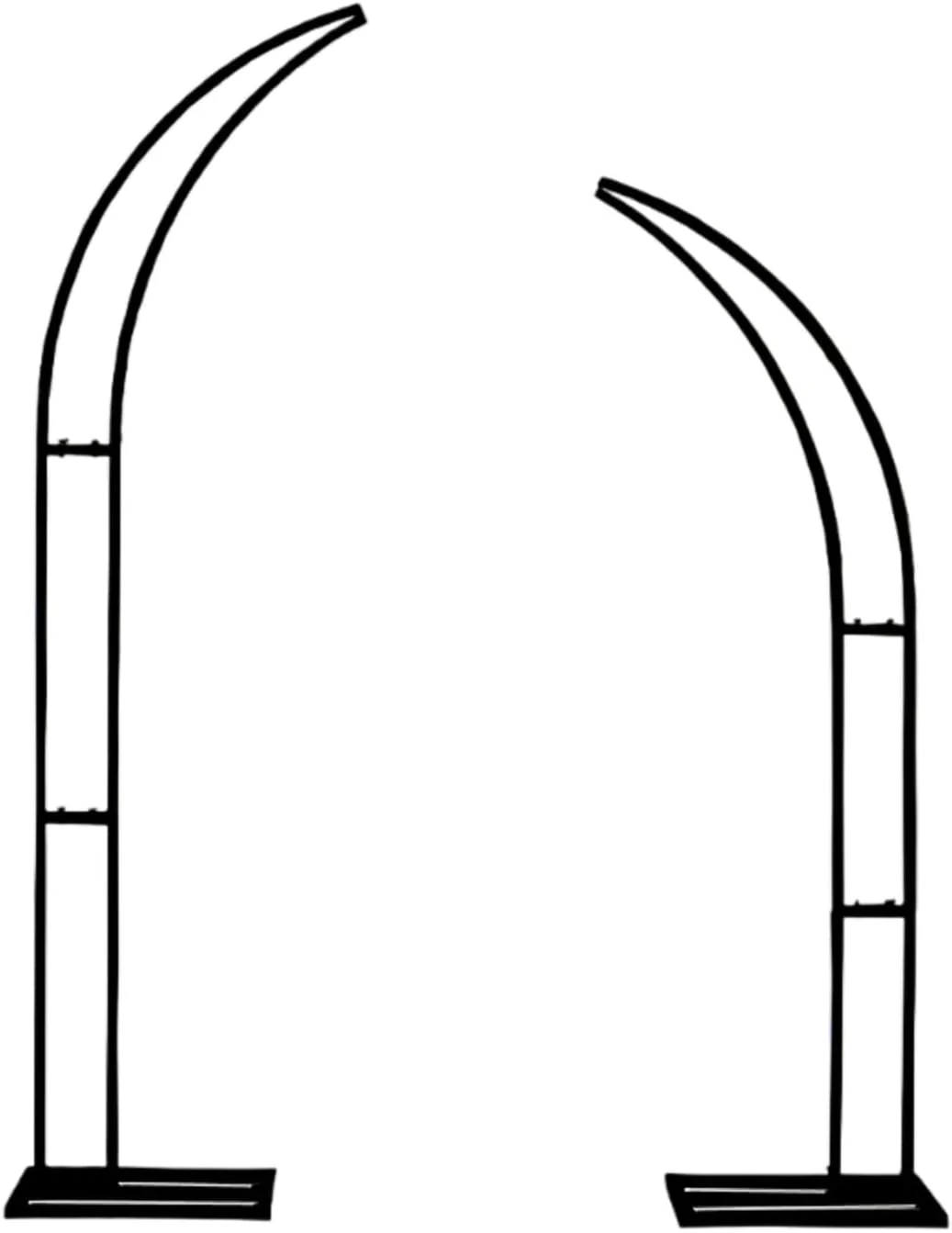 پایه دکوری برای مهمانی، دروازه شاخ آهنی، پایه پس زمینه گلدار، دکوراسیون گل مهمانی، برای پس زمینه صحنه پایه گل چمن در فضای باز، مشکی، 1.5+1.8 متر