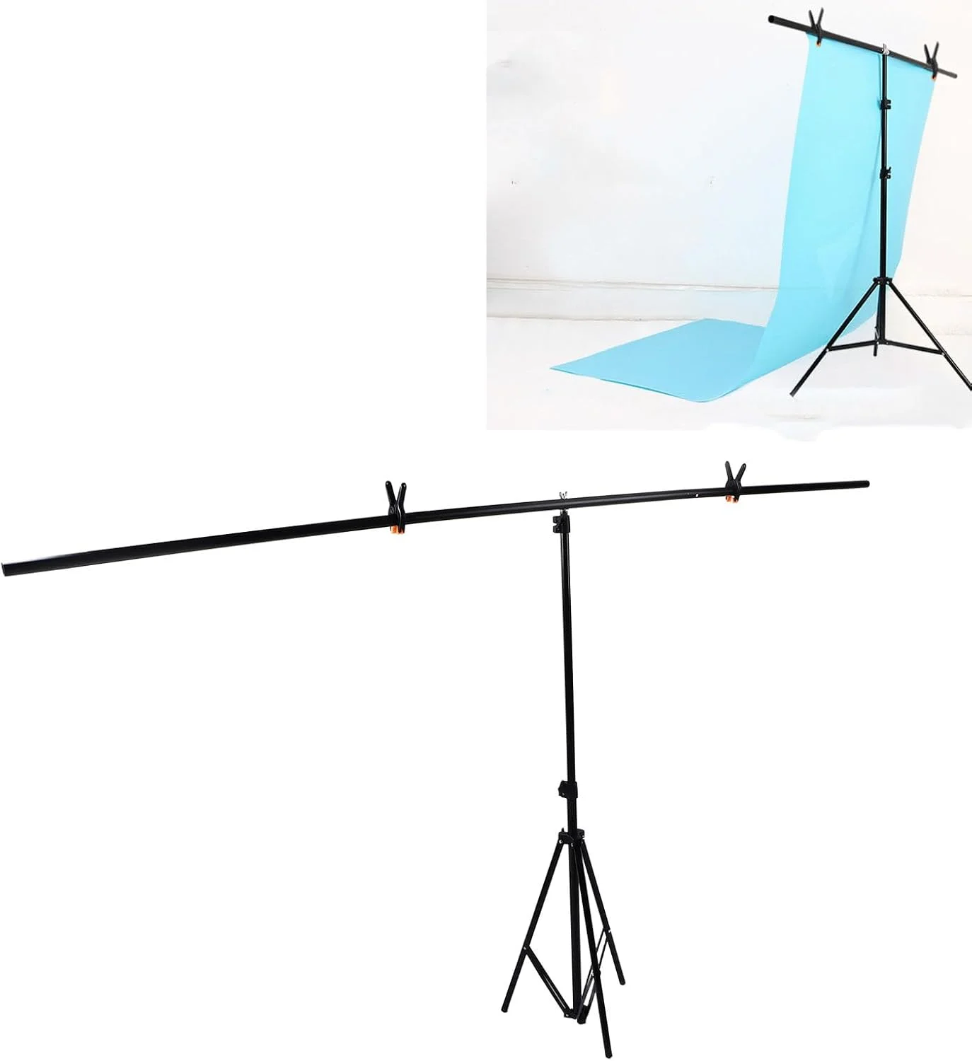 پایه نگهدارنده پس زمینه مدل T دنش با کیف حمل، سایز 2x2 متر، سیستم پشتیبانی پس زمینه جمع شونده آلیاژی برای استودیو عکس، پخش زنده