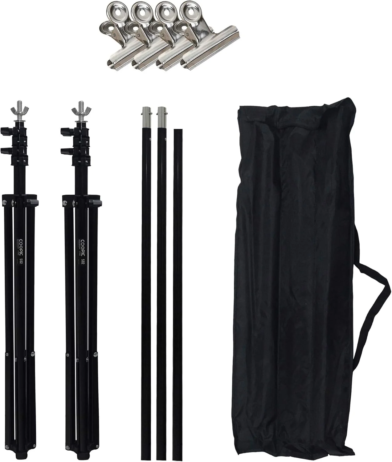 کیت عکاسی S02 با پایه نگهدارنده پس زمینه 200cm*210cm به همراه 4 عدد گیره فولادی و 1 کیف حمل (به همراه پس زمینه خاکستری) کیت عکاسی S02 با پایه نگهدارنده پس زمینه 200cm*210cm به همراه 4 عدد گیره فولادی و 1 کیف حمل (به همراه پس زمینه خاکستری)