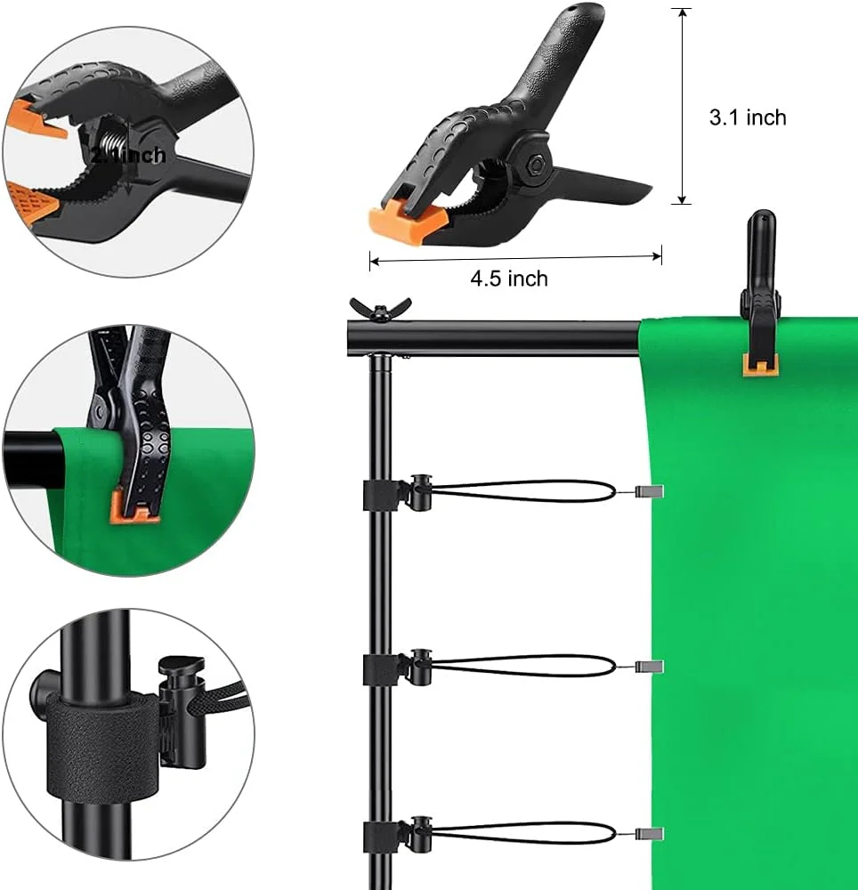 پایه پس زمینه برای مهمانی ها، پایه نگهدارنده پس زمینه قابل تنظیم 2.6x3 متری برای عکاسی، پایه پس زمینه جشن نوزاد با گیره های فنری، کیسه شن، گیره پس زمینه و کیف حمل پایه پس زمینه برای مهمانی ها، پایه نگهدارنده پس زمینه قابل تنظیم 2.6x3 متری برای عکاسی، پایه پس زمینه جشن نوزاد با گیره های فنری، کیسه شن، گیره پس زمینه و کیف حمل