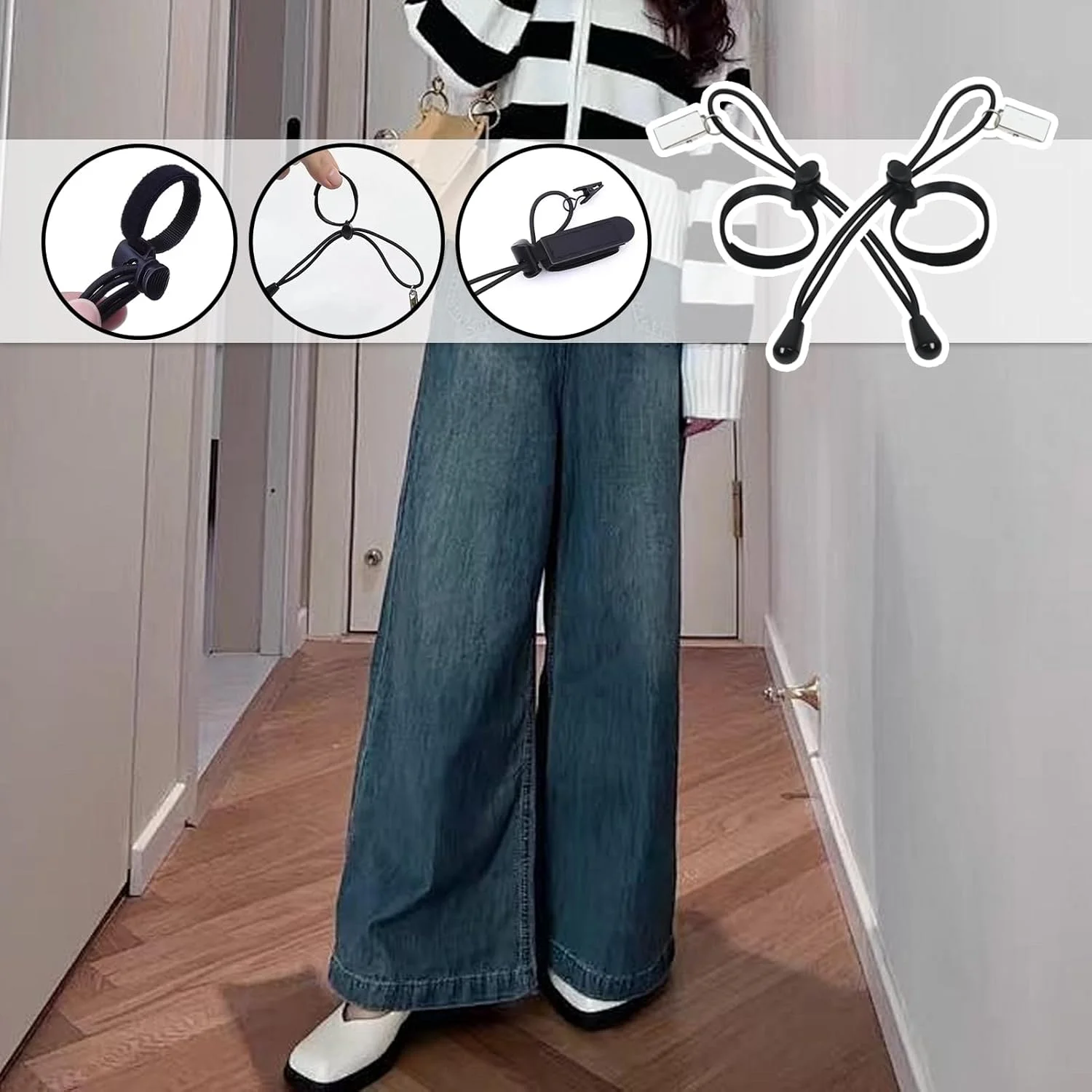 گیره های پس زمینه - گیره های نگهدارنده پایه پس زمینه - ابزار مناسب برای شلوارهای پا گشاد، سفت کننده رومیزی برای رفت و آمد، قرار ملاقات، ساحل، مسافرت