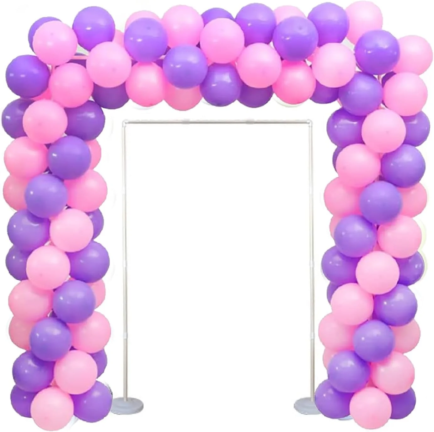 مجموعه پایه طاق بادکنک مربعی 2.1 در 2.1 متر | پایه ستونی با قاب پایه برای تولد، عروسی، تزئینات مهمانی | قاب پس زمینه قابل استفاده مجدد برای رویدادها و جشن ها