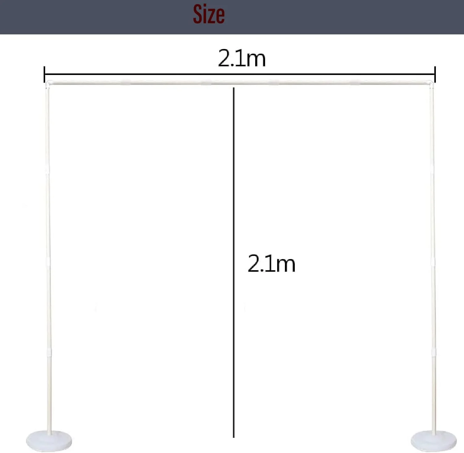 مجموعه پایه طاق بادکنک مربعی 2.1 در 2.1 متر | پایه ستونی با قاب پایه برای تولد، عروسی، تزئینات مهمانی | قاب پس زمینه قابل استفاده مجدد برای رویدادها و جشن ها