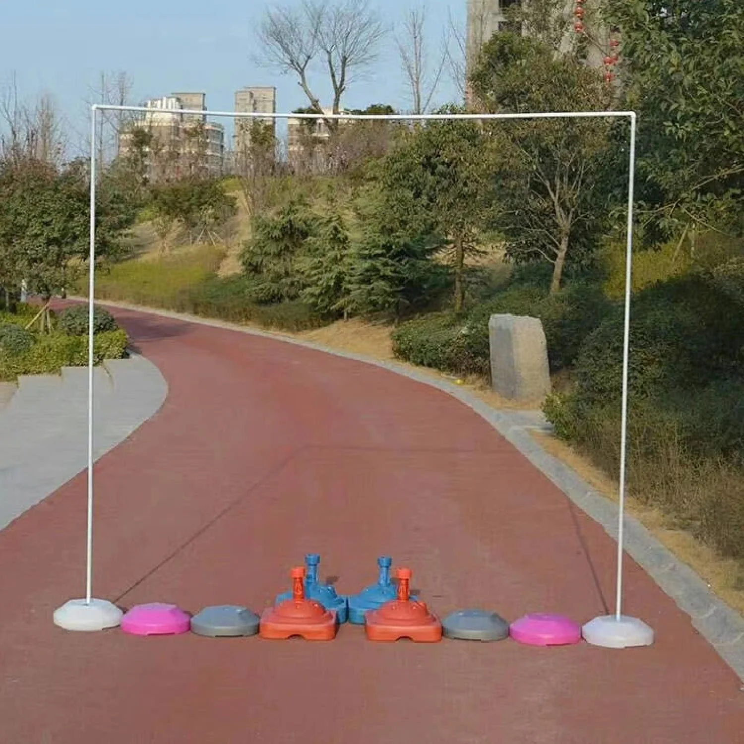 مجموعه پایه طاق بادکنک مربعی 2.1 در 2.1 متر | پایه ستونی با قاب پایه برای تولد، عروسی، تزئینات مهمانی | قاب پس زمینه قابل استفاده مجدد برای رویدادها و جشن ها