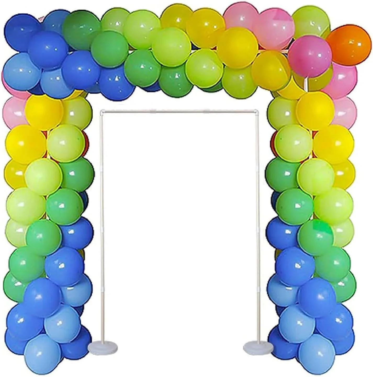 مجموعه پایه طاق بادکنک مربعی 2.1 در 2.1 متر | پایه ستونی با قاب پایه برای تولد، عروسی، تزئینات مهمانی | قاب پس زمینه قابل استفاده مجدد برای رویدادها و جشن ها