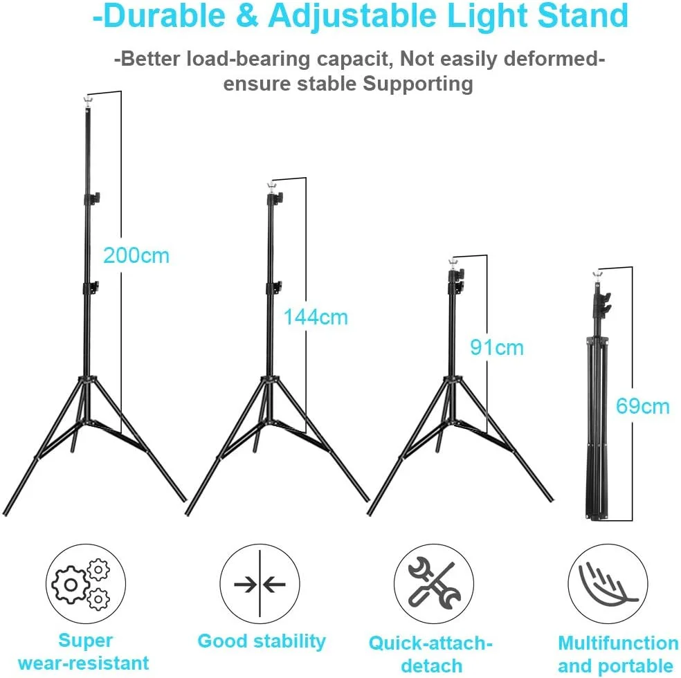 پایه پس زمینه 2x3 متری، سیستم پشتیبانی پایه پس زمینه سنگین برای عکس و فیلم برای مهمانی ها به همراه کیف حمل برای پرده سبز موسلین (2x3 متر)
