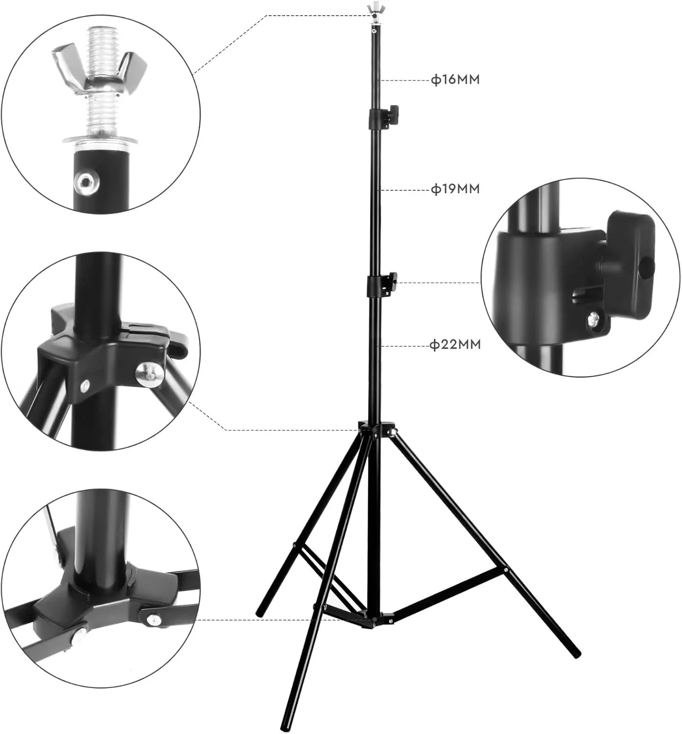 پایه پس زمینه 2x3 متری، سیستم پشتیبانی پایه پس زمینه سنگین برای عکس و فیلم برای مهمانی ها به همراه کیف حمل برای پرده سبز موسلین (2x3 متر)