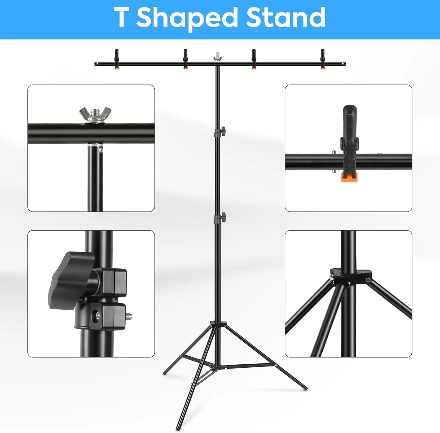 پایه پس زمینه، سیستم پس زمینه عکس، کیت پس زمینه عکس، Huzofexo به همراه گیره، کیسه شن، کیف دستی، کیت پایه سیستم مستحکم برای مهمانی، عکاسی، پرتره، استودیو عکس (1.5 x 2.6 متر) پایه پس زمینه، سیستم پس زمینه عکس، کیت پس زمینه عکس، Huzofexo به همراه گیره، کیسه شن، کیف دستی، کیت پایه سیستم مستحکم برای مهمانی، عکاسی، پرتره، استودیو عکس (1.5 x 2.6 متر)