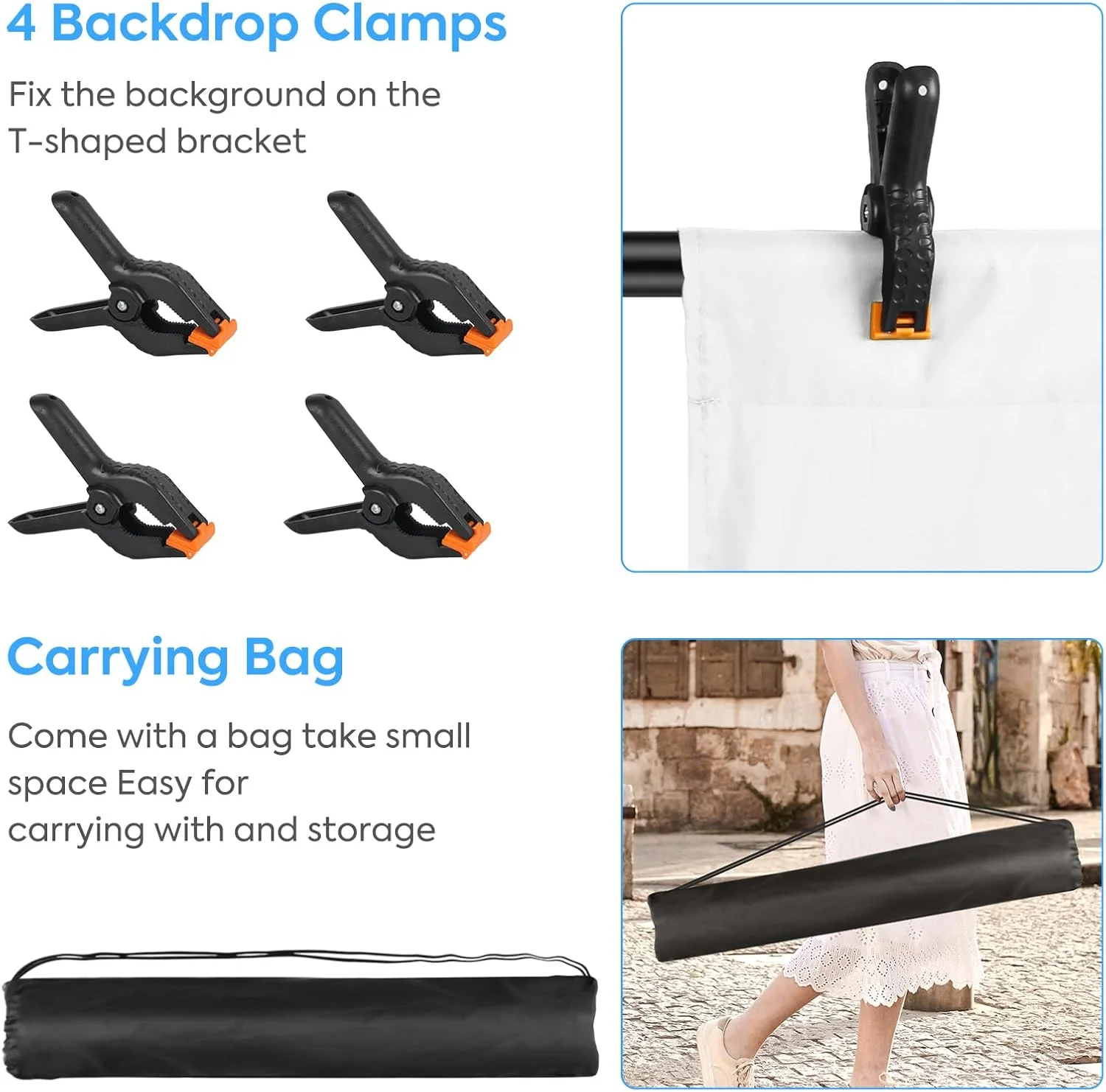 پایه پس زمینه، سیستم پس زمینه عکس، کیت پس زمینه عکس، Huzofexo به همراه گیره، کیسه شن، کیف دستی، کیت پایه سیستم مستحکم برای مهمانی، عکاسی، پرتره، استودیو عکس (1.5 x 2.6 متر) پایه پس زمینه، سیستم پس زمینه عکس، کیت پس زمینه عکس، Huzofexo به همراه گیره، کیسه شن، کیف دستی، کیت پایه سیستم مستحکم برای مهمانی، عکاسی، پرتره، استودیو عکس (1.5 x 2.6 متر)