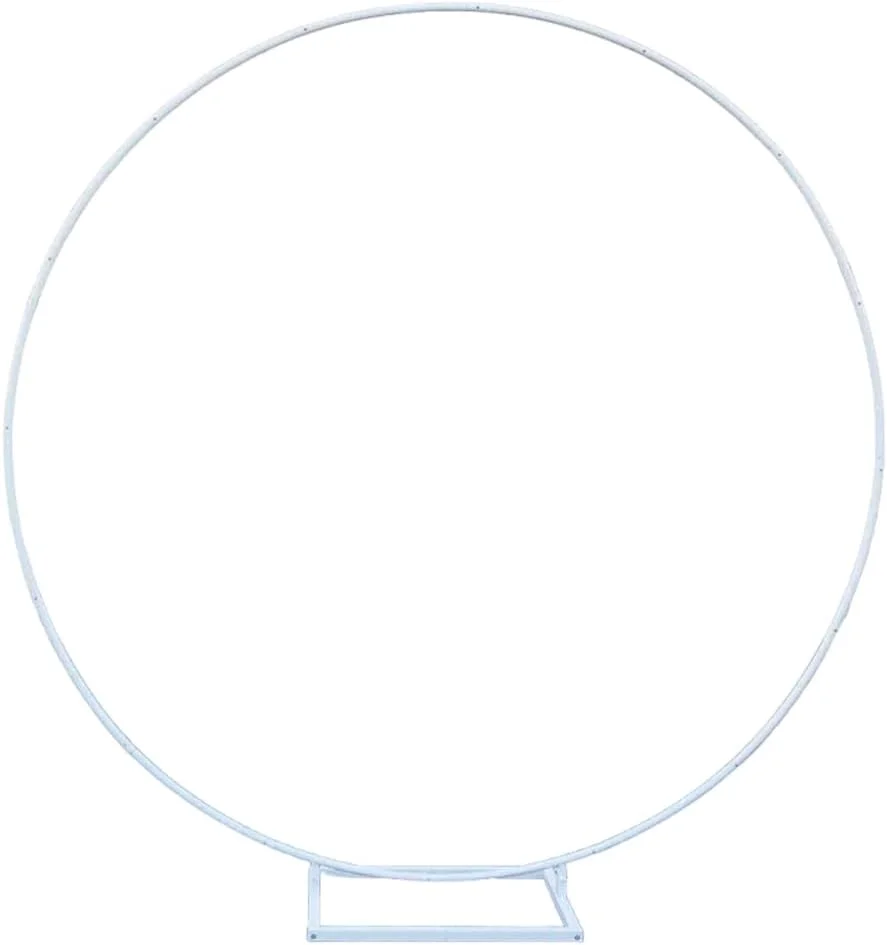 استند دکور پس زمینه، حلقه فلزی، مناسب برای تزیینات عروسی، تولد، جشن نوزاد، سفید، 1.8 متر