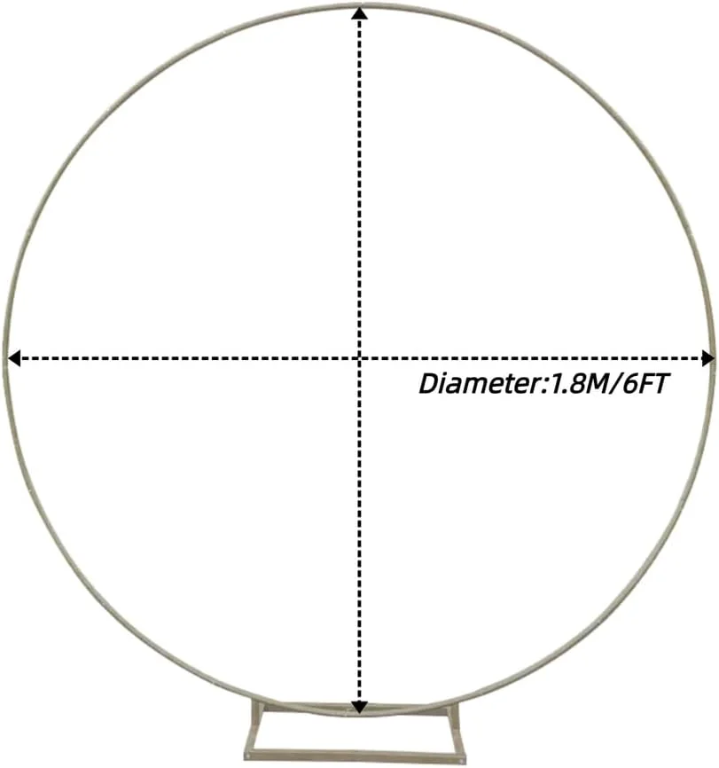استند دکور پس زمینه، حلقه فلزی، مناسب برای تزیینات عروسی، تولد، جشن نوزاد، سفید، 1.8 متر