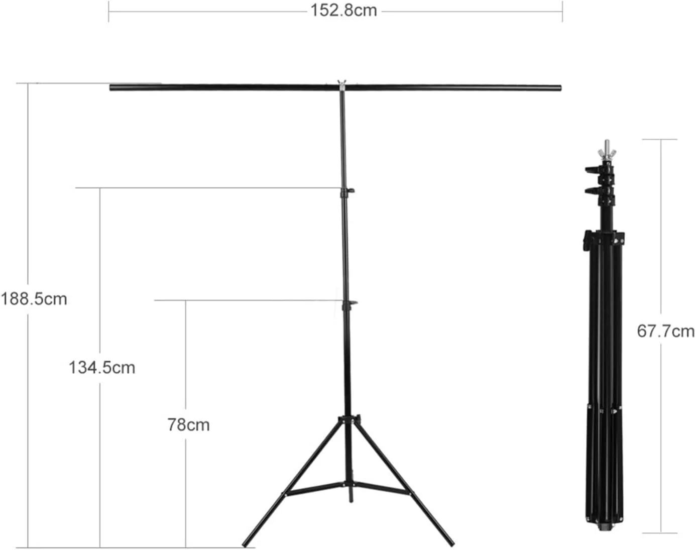پایه نگهدارنده پس زمینه عکاسی PVC بزرگ فلزی با 3 گیره حداکثر 152 سانتی متر در 200 سانتی متر