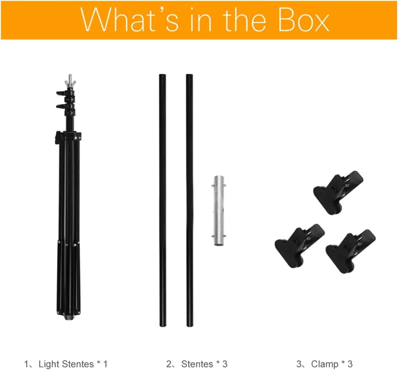 پایه نگهدارنده پس زمینه عکاسی PVC بزرگ فلزی با 3 گیره حداکثر 152 سانتی متر در 200 سانتی متر