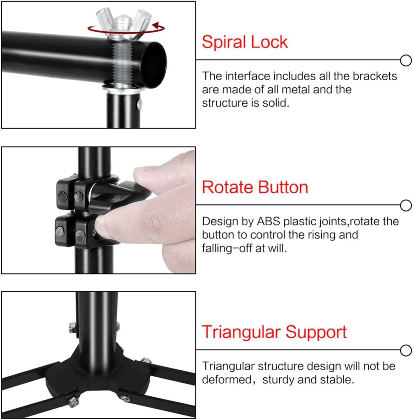 پایه نگهدارنده پس زمینه تلسکوپی با قابلیت تنظیم عرض و ارتفاع (2 در 2 متر)
