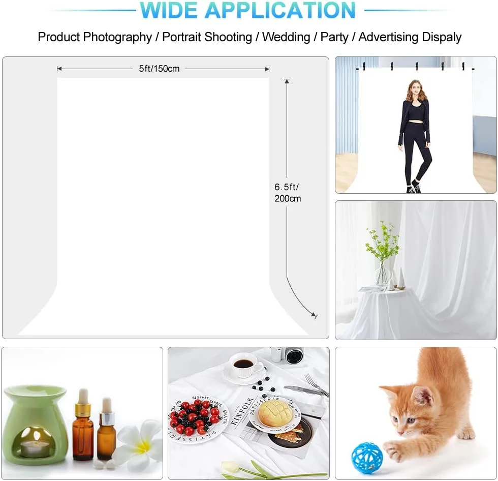 پس زمینه سفید با پایه برای عکاسی، پس زمینه عکس سفید 5 در 6.5 فوت با پایه پس زمینه T شکل برای عکاسی، کیت پایه پرده پس زمینه عکس قابل حمل با کیف حمل و 5 گیره فنری پس زمینه سفید با پایه برای عکاسی، پس زمینه عکس سفید 5 در 6.5 فوت با پایه پس زمینه T شکل برای عکاسی، کیت پایه پرده پس زمینه عکس قابل حمل با کیف حمل و 5 گیره فنری
