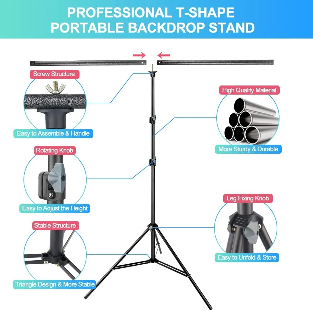پس زمینه سفید با پایه برای عکاسی، پس زمینه عکس سفید 5 در 6.5 فوت با پایه پس زمینه T شکل برای عکاسی، کیت پایه پرده پس زمینه عکس قابل حمل با کیف حمل و 5 گیره فنری پس زمینه سفید با پایه برای عکاسی، پس زمینه عکس سفید 5 در 6.5 فوت با پایه پس زمینه T شکل برای عکاسی، کیت پایه پرده پس زمینه عکس قابل حمل با کیف حمل و 5 گیره فنری