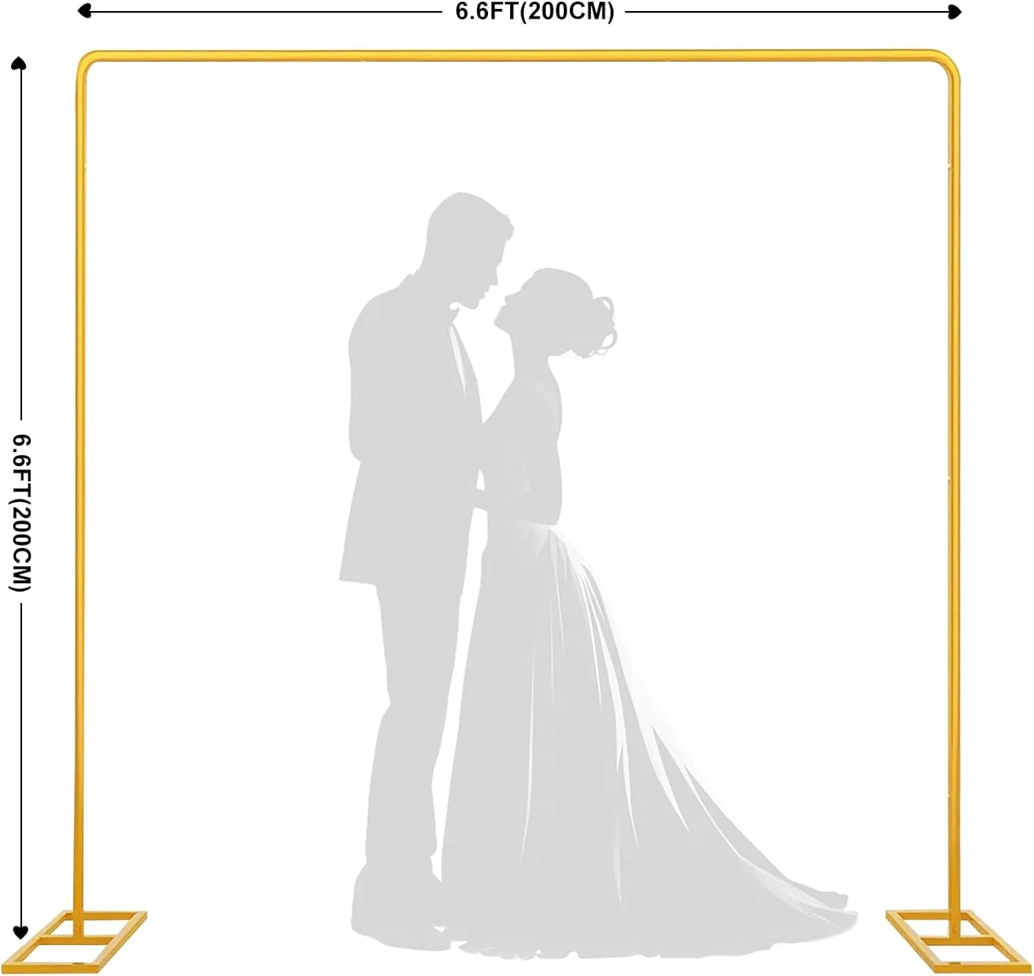 استند پس زمینه طاق طلایی برای عروسی، 2 متر در 2 متر، استند مربعی شکل برای مراسم، جشن تولد، جشن نامزدی، جشن نوزاد، دکوراسیون سالگرد، آربور، دکوراسیون بادکنک