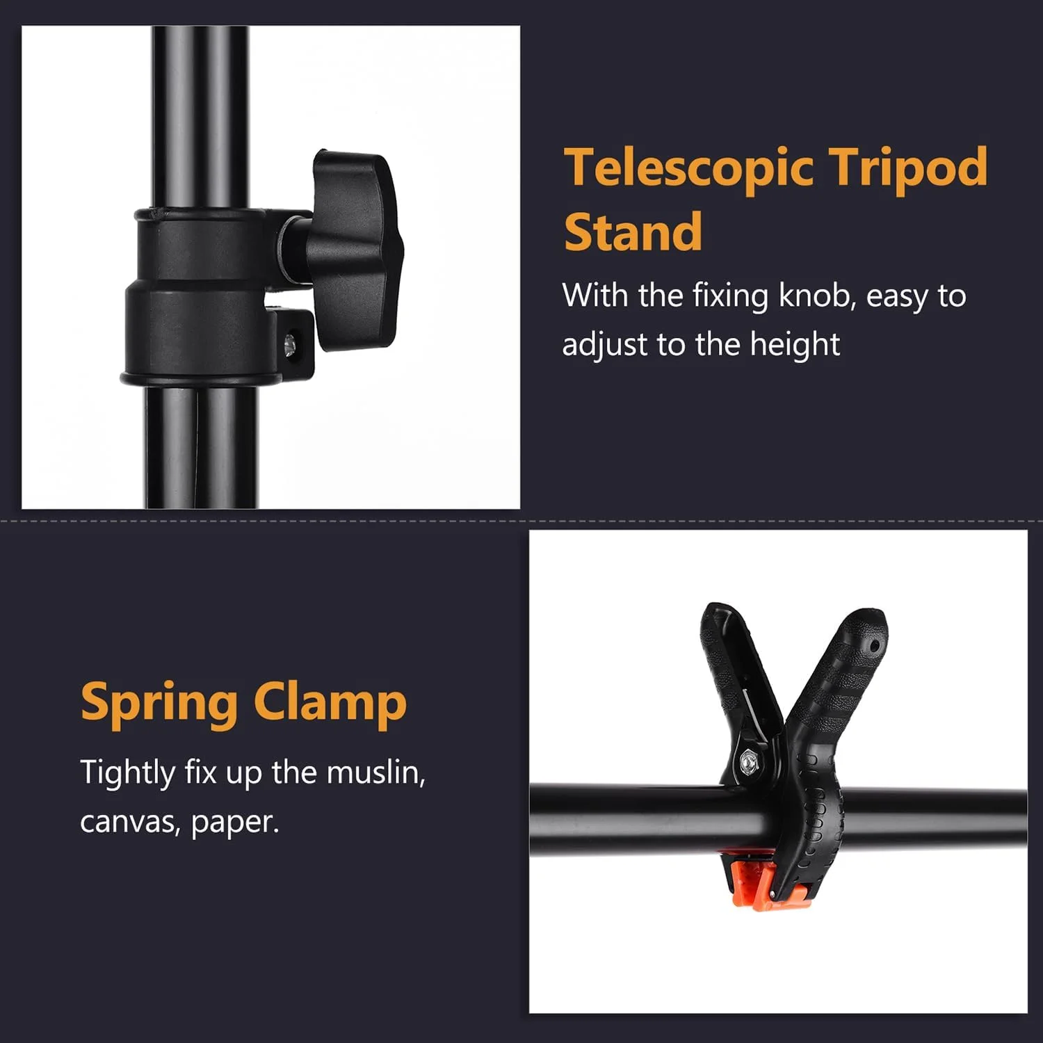 پایه نگهدارنده پس زمینه T شکل، کیت براکت پس زمینه آلیاژ آلومینیوم سنگین قابل حمل با ارتفاع قابل تنظیم برای استودیو عکس و فیلم به همراه گیره فنری پایه نگهدارنده پس زمینه T شکل، کیت براکت پس زمینه آلیاژ آلومینیوم سنگین قابل حمل با ارتفاع قابل تنظیم برای استودیو عکس و فیلم به همراه گیره فنری