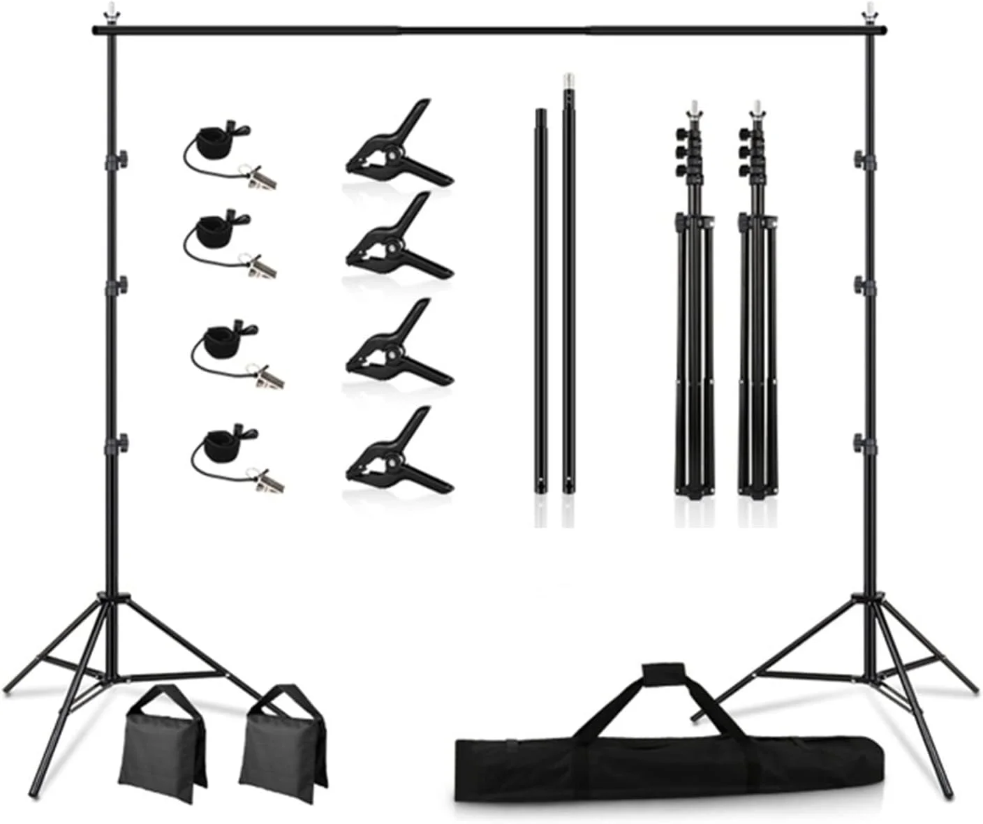 پایه های پس زمینه 2.6 * 3 متر آلومینیومی، پایه نگهدارنده پس زمینه عکس، مناسب برای پس زمینه های عکاسی استودیویی (2x3 متر)