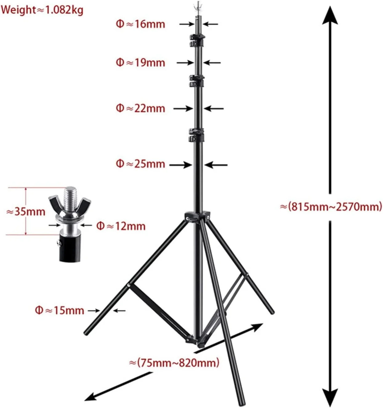 پایه های پس زمینه استودیو عکس 2.6 * 3 متری، سه پایه تاشو عکاسی با کیف برای عکاسی