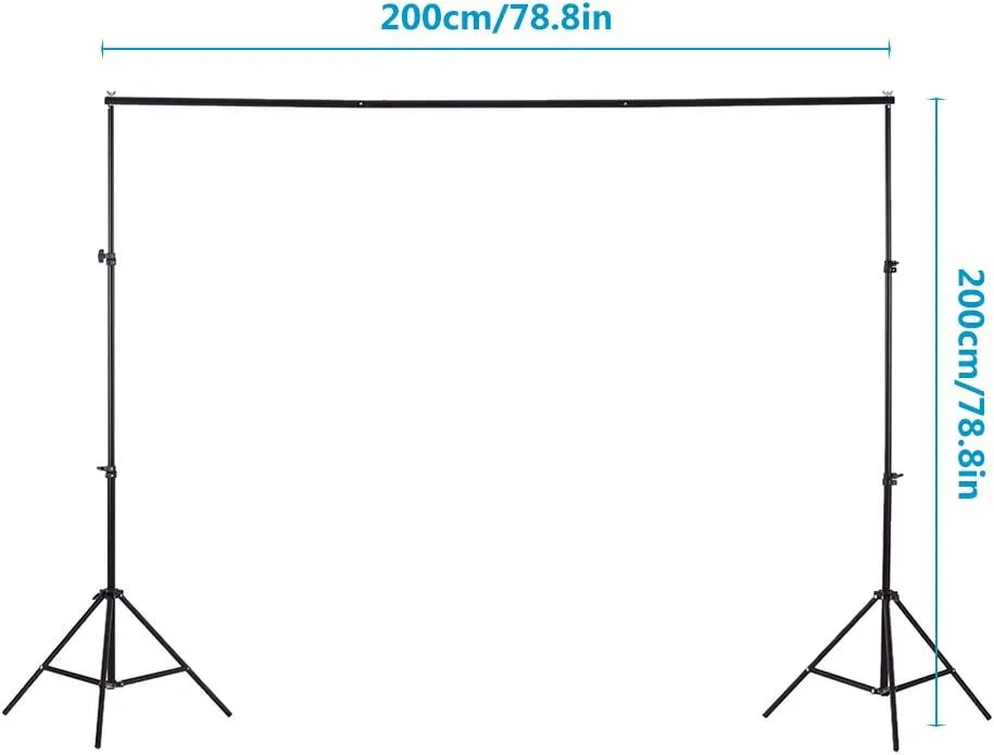 پایه نگهدارنده پس زمینه استودیویی آلیاژ آلومینیوم قابل تنظیم 2 * 2 متر با کیف حمل و 3 عدد گیره پس زمینه پایه نگهدارنده پس زمینه استودیویی آلیاژ آلومینیوم قابل تنظیم 2 * 2 متر با کیف حمل و 3 عدد گیره پس زمینه