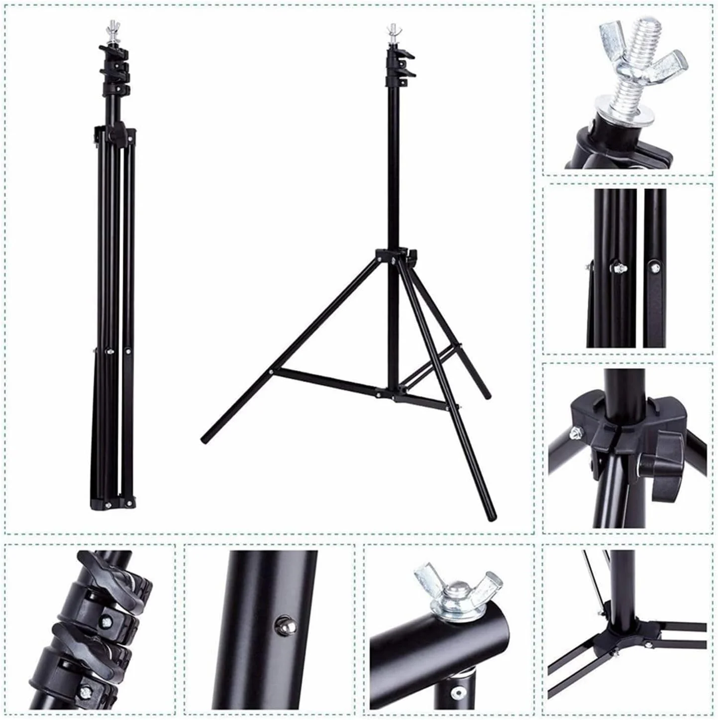 کیت پایه پس زمینه با 3 عدد پس زمینه، سیستم پشتیبانی پس زمینه عکاسی، پایه صفحه نمایش پس زمینه عکس قابل تنظیم