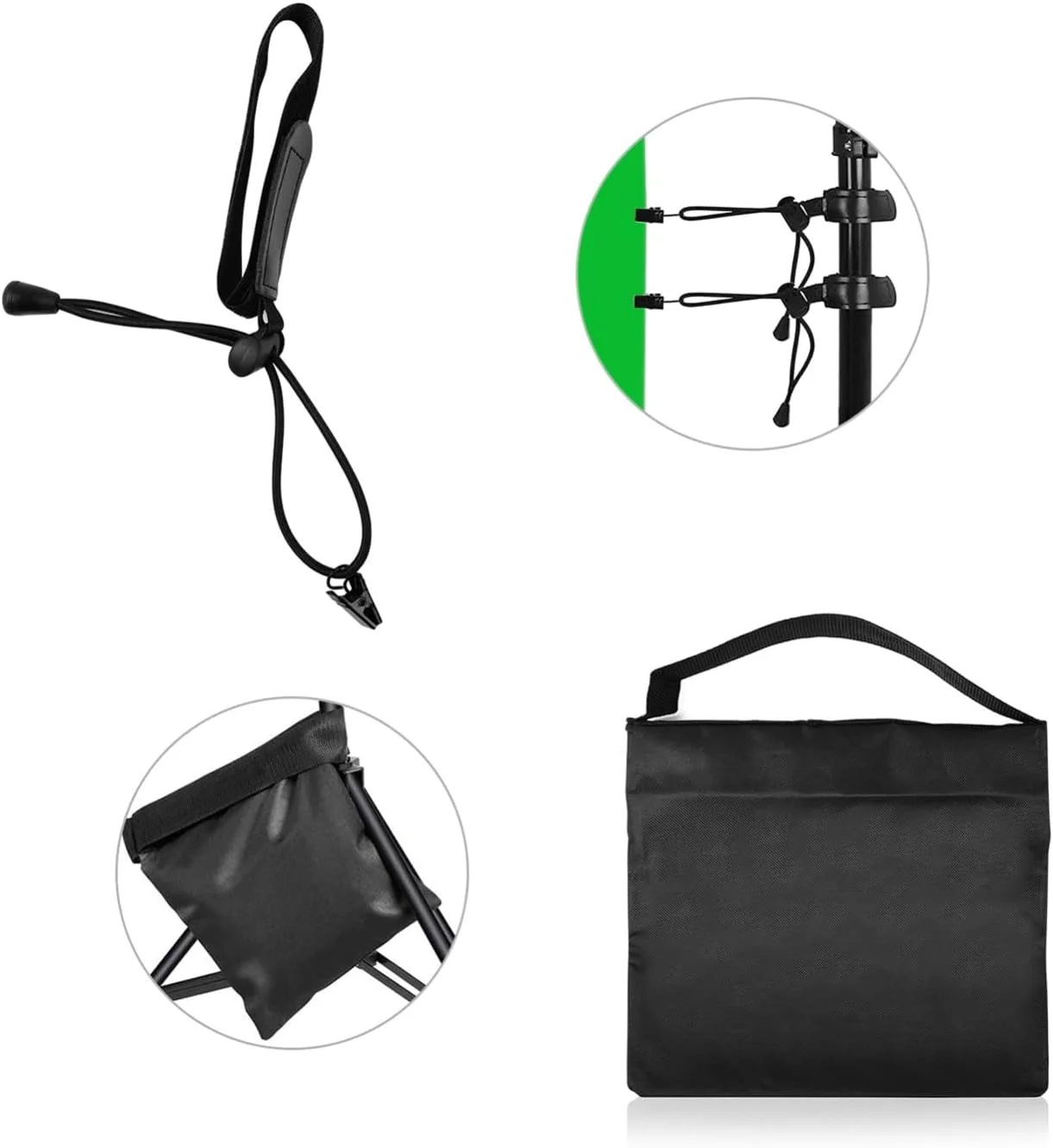 پایه фон عکاسی استودیویی آلیاژ آلومینیومی 2 * 3 متری + 2 * کیسه شن + 4 * گیره фон + 4 * گیره الاستیک