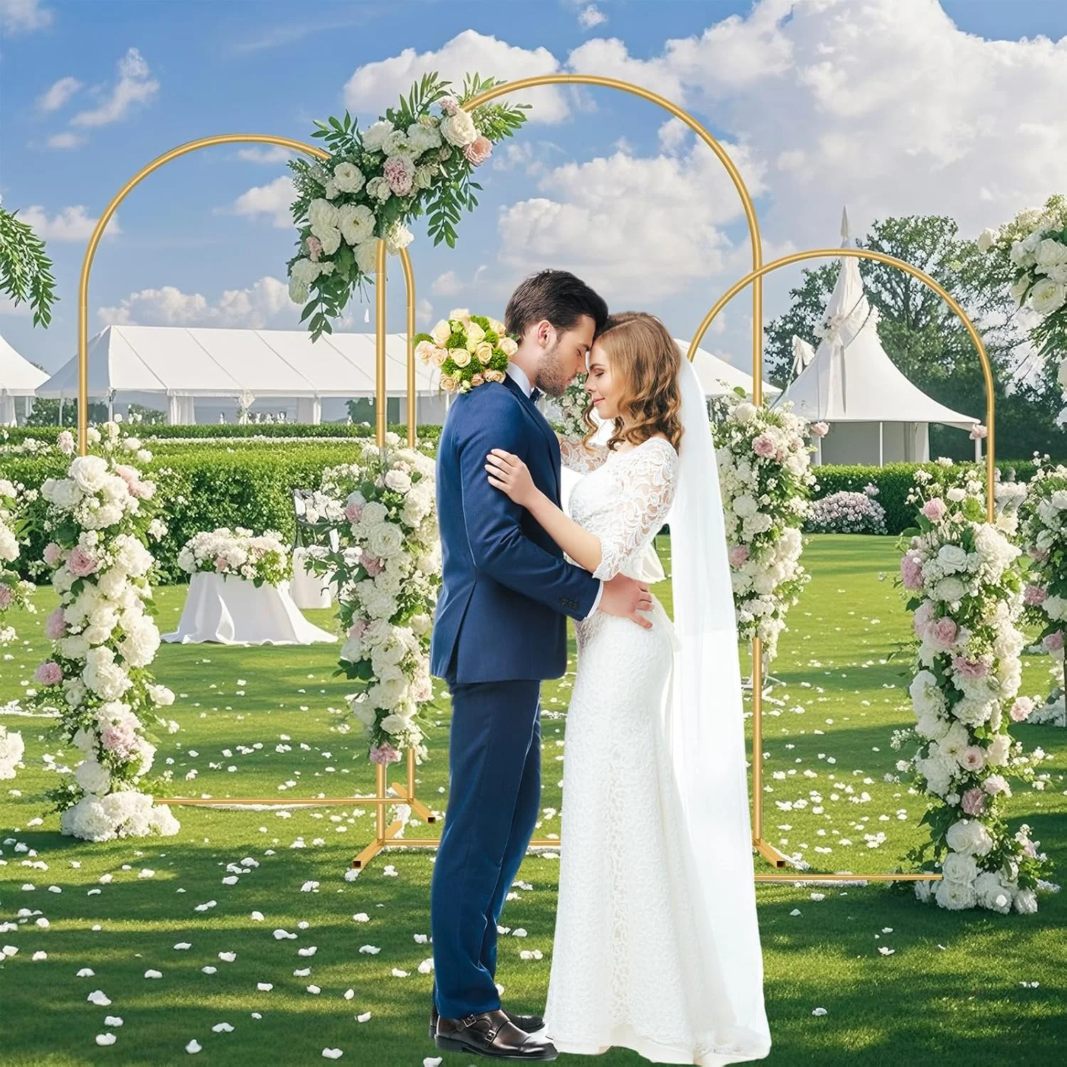 مجموعه پایه طاق فلزی پس زمینه، 3 عدد (1.8 متر، 1.5 متر، 1.2 متر) پایه طاق مهمانی برای عروسی، تولد، جشن نوزاد، جشن عروس، قاب طاق بادکنک برای دکور باغ، طاق های گل طلایی مجموعه پایه طاق فلزی پس زمینه، 3 عدد (1.8 متر، 1.5 متر، 1.2 متر) پایه طاق مهمانی برای عروسی، تولد، جشن نوزاد، جشن عروس، قاب طاق بادکنک برای دکور باغ، طاق های گل طلایی