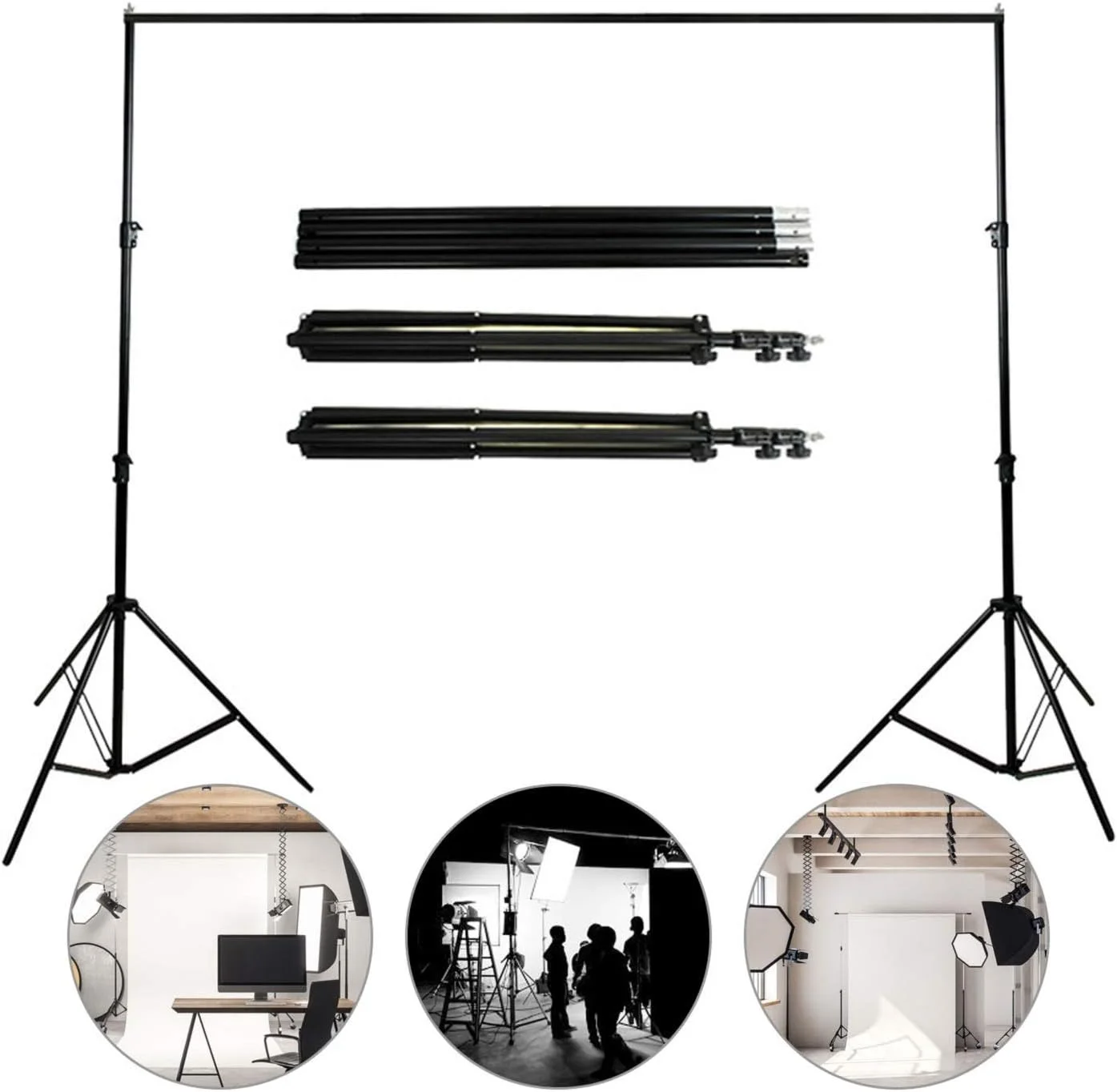 پایه پس زمینه قابل تنظیم 2x3 متری، پایه عکاسی سنگین و قابل تنظیم، کیت های پایه نگهدارنده پس زمینه