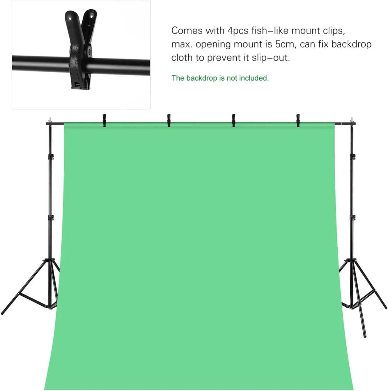 پایه نگهدارنده پس زمینه 2M * 3M، سیستم پشتیبانی پس زمینه استودیوی عکاسی قابل تنظیم به همراه گیره و کیف حمل