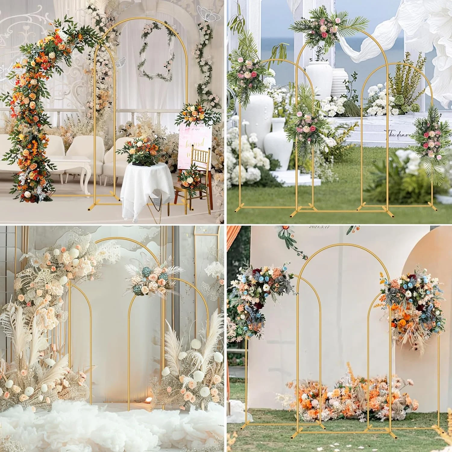 مجموعه پایه طاق فلزی پس زمینه، 3 عدد (1.8 متر، 1.5 متر، 1.2 متر) پایه طاق مهمانی برای عروسی، تولد، جشن نوزاد، جشن عروس، قاب طاق بادکنک برای دکور باغ، طاق های گل طلایی مجموعه پایه طاق فلزی پس زمینه، 3 عدد (1.8 متر، 1.5 متر، 1.2 متر) پایه طاق مهمانی برای عروسی، تولد، جشن نوزاد، جشن عروس، قاب طاق بادکنک برای دکور باغ، طاق های گل طلایی