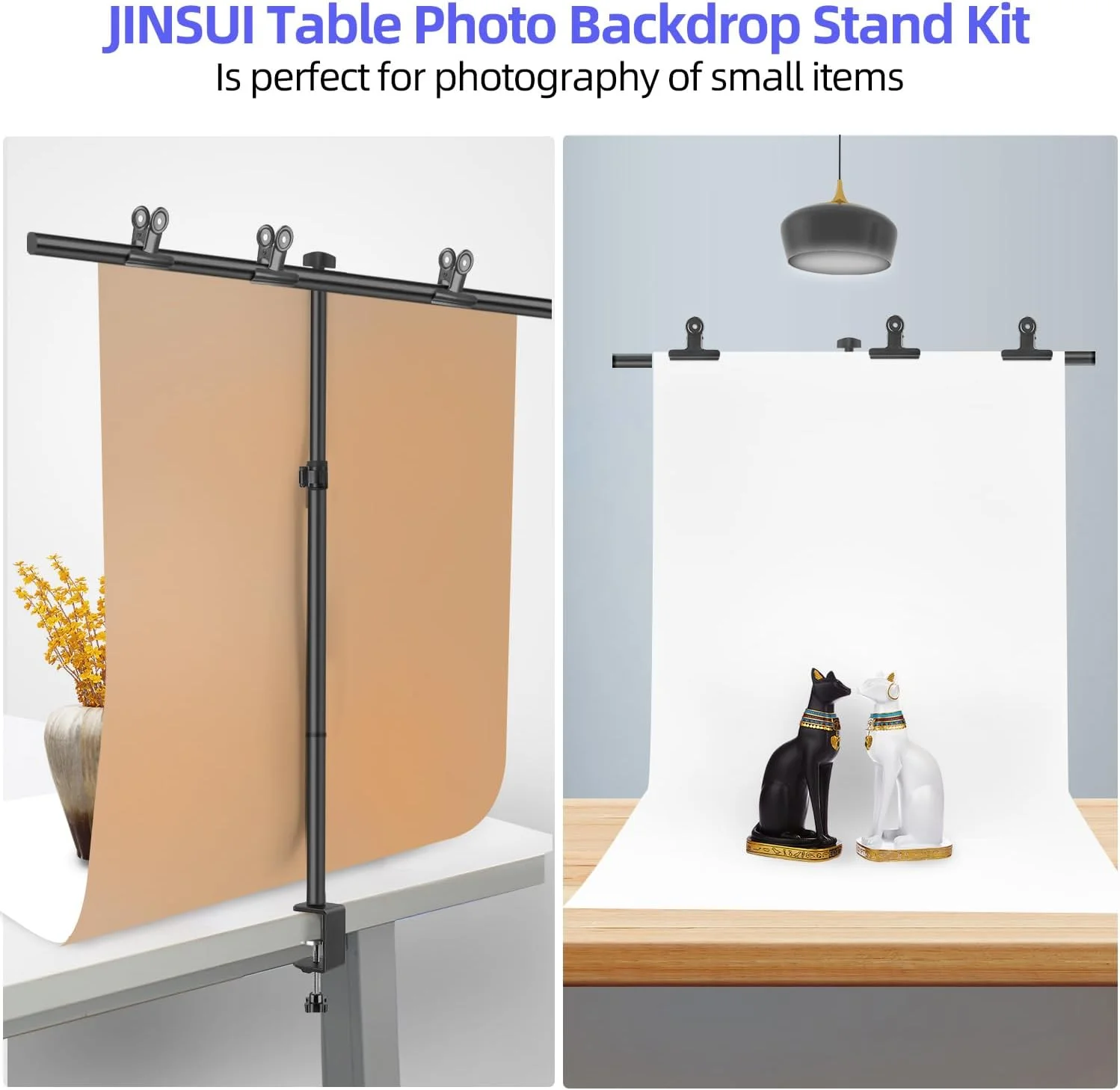 پایه پس زمینه کوچک 90x100 سانتی‌متر، کیت عکس قابل تنظیم با 3 گیره، پایه نگهدارنده پس زمینه قابل حمل برای مهمانی‌ها، نگهدارنده بنر رومیزی T شکل برای کاغذ عکاسی