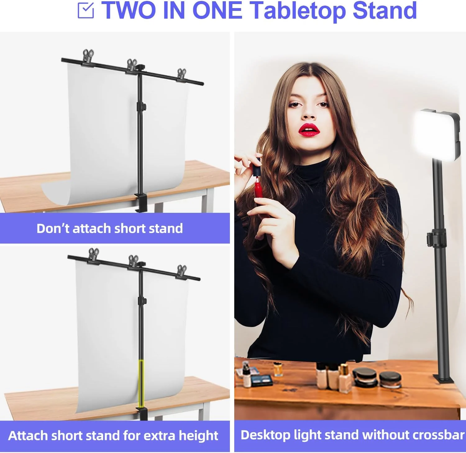 پایه پس زمینه کوچک 90x100 سانتی‌متر، کیت عکس قابل تنظیم با 3 گیره، پایه نگهدارنده پس زمینه قابل حمل برای مهمانی‌ها، نگهدارنده بنر رومیزی T شکل برای کاغذ عکاسی