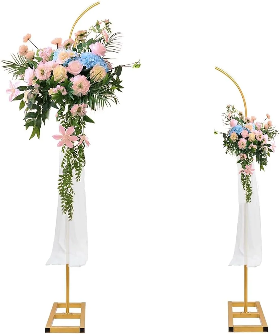پایه طاق بادکنک HASTHIP، استند پس زمینه فلزی طلایی با پایه برای تزئینات مهمانی، عروسی، تولد، جشن نوزاد، سالگرد، فارغ التحصیلی، قاب قوس بادکنکی