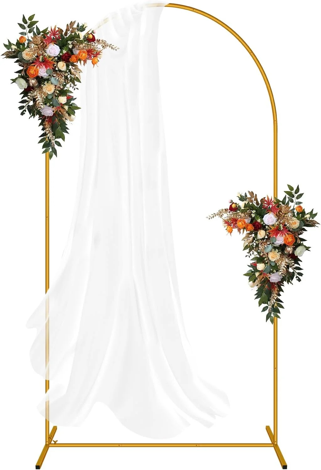 پایه کمانی فلزی 2.2 متری، مونتاژ آسان، پایه کمانی طلایی برای تزئین پس زمینه مهمانی