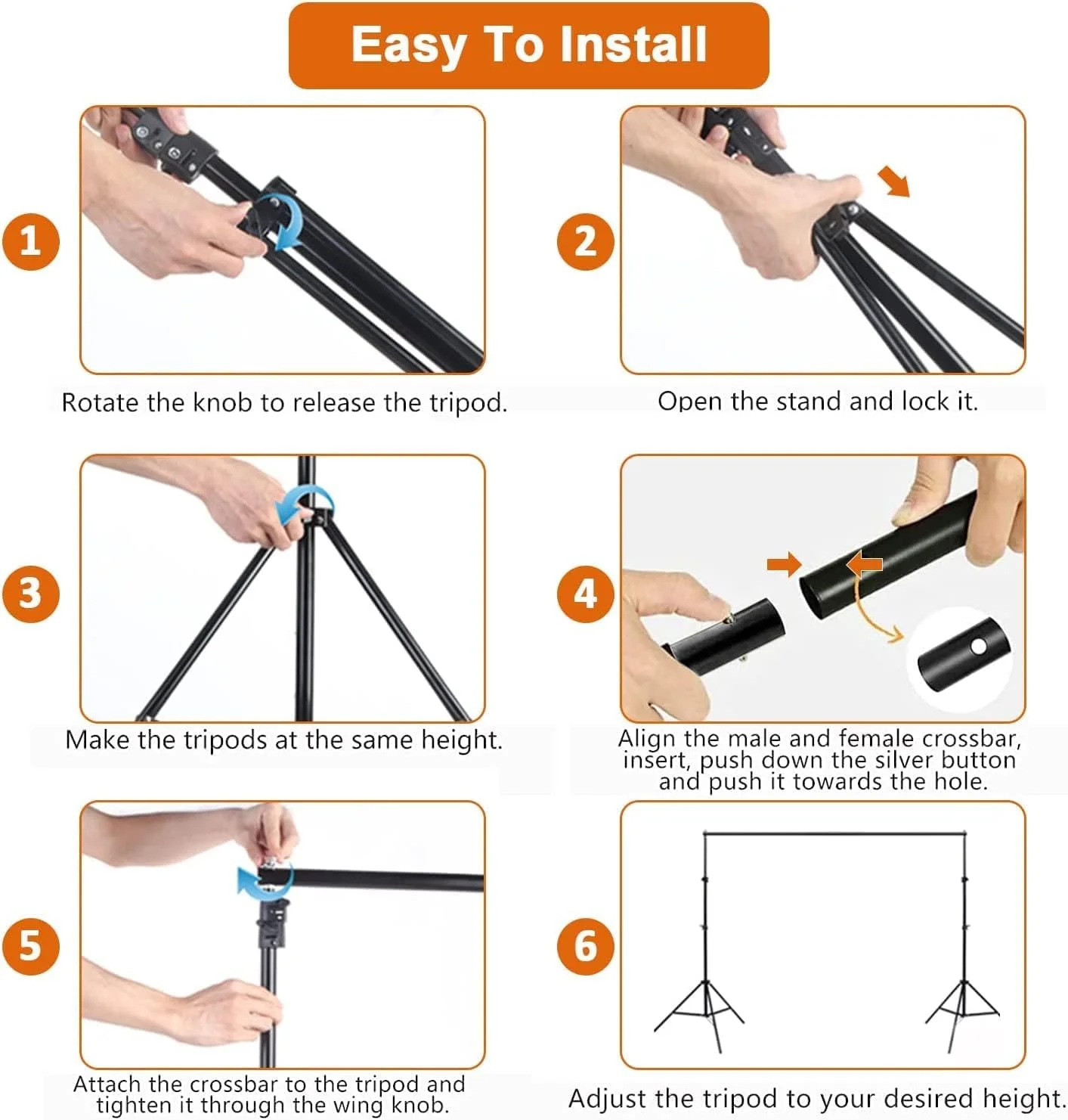 پایه фон 2x2 متری Padom با 3 پس‌زمینه 2x3 متری سبز، سفید، مشکی، کیت نورپردازی عکاسی