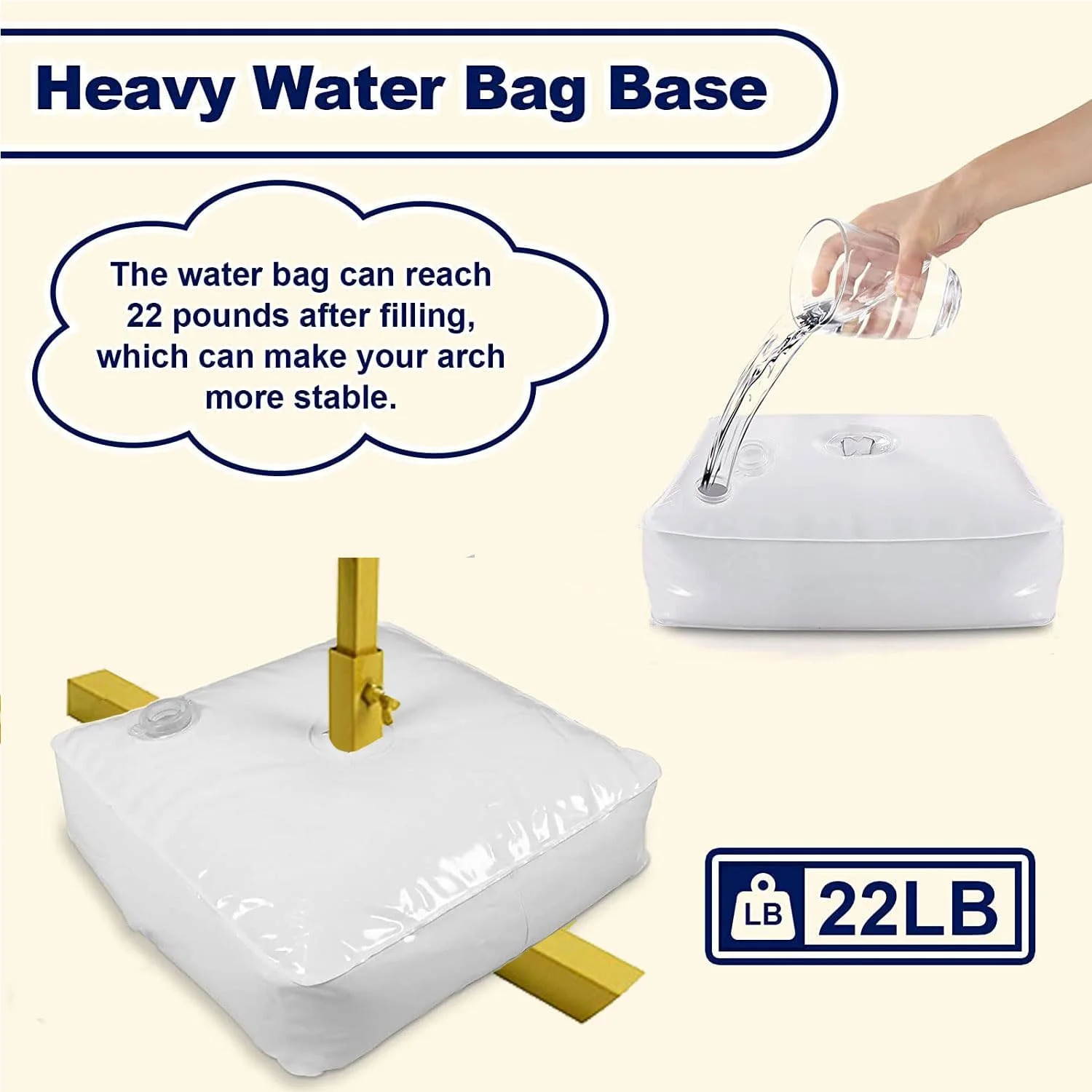 طاق بادکنک 2 متری با پایه فلزی، دکوراسیون طاق فلزی، استند پس زمینه عروسی با 2 پایه فلزی، قاب طلایی مناسب فضای داخلی و خارجی برای جشن تولد، سالگرد، نامزدی و فارغ التحصیلی (2x1 متر، طلایی)